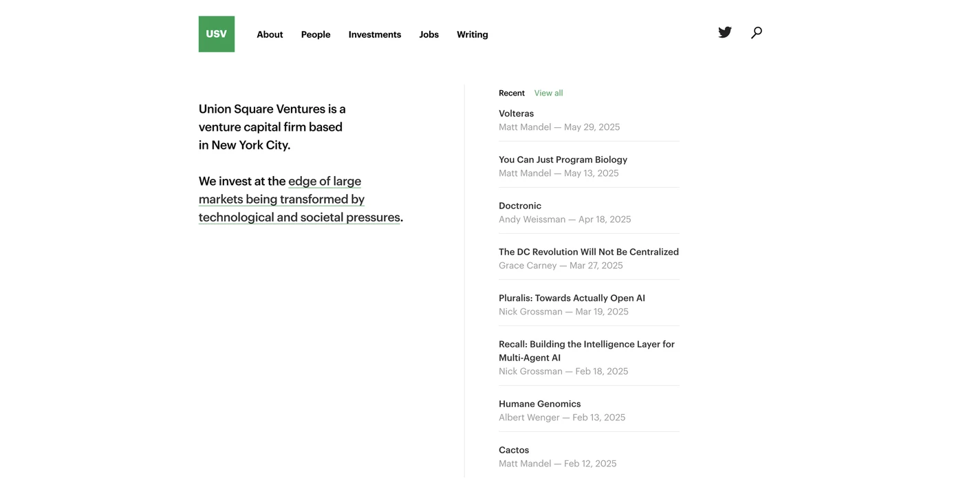 Image of Union Square Ventures - Multi Stage VC Firm