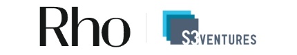 Logos of Rho and S3 Ventures, with Rho in black text and S3 Ventures in grey next to a blue stack graphic.