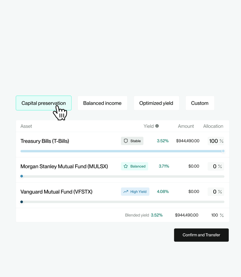 Earn yield on idle cash.