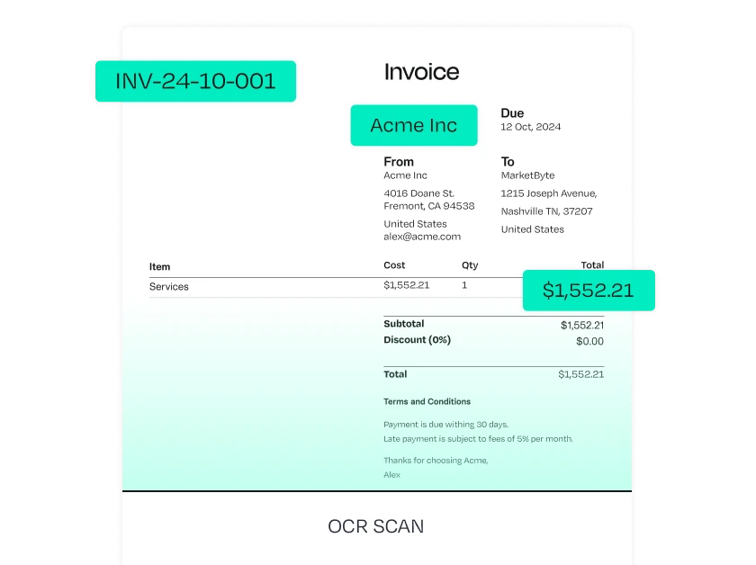 Full page demo invoice
