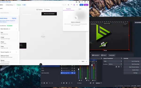 Overlay Editor Upgrade and Live OBS Preview