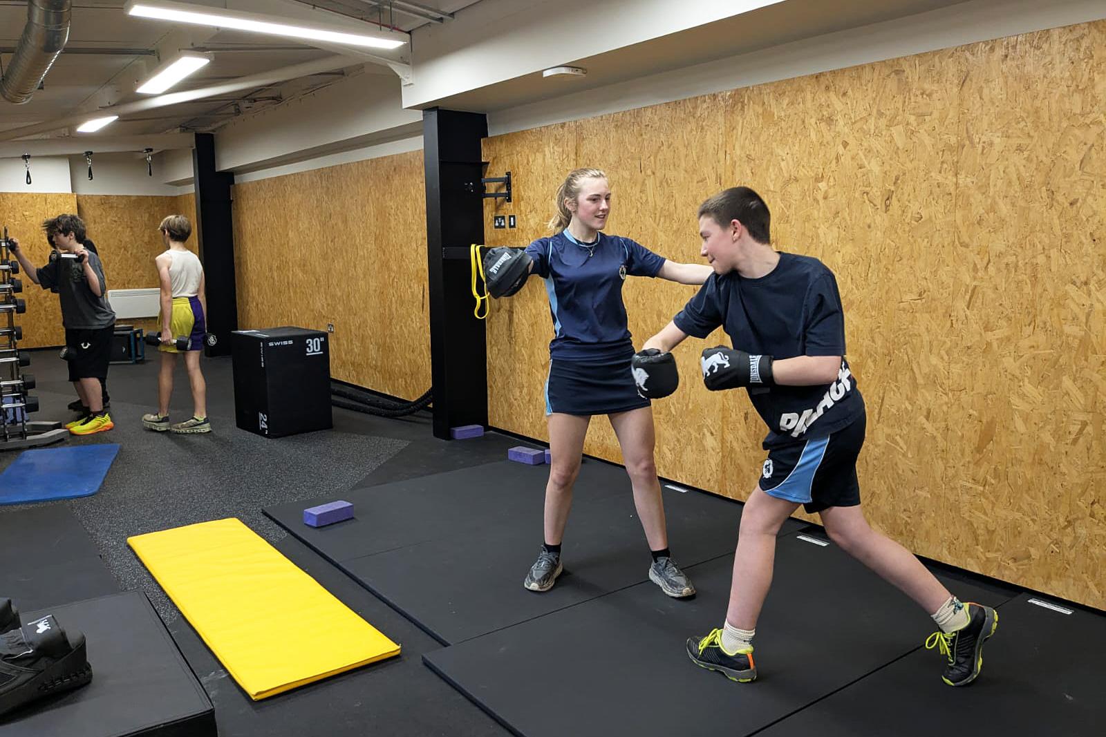Bedales students using new gym facilities