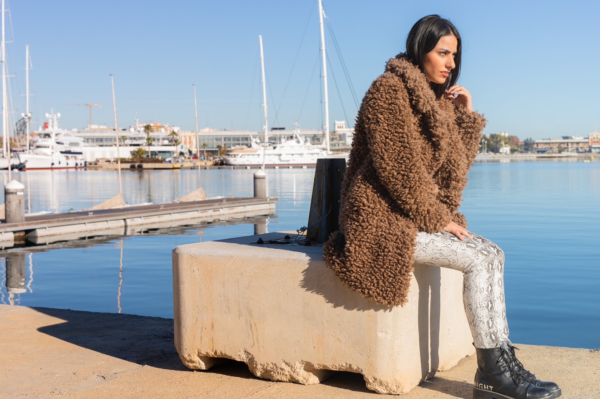 Zachte teddy jas in crème