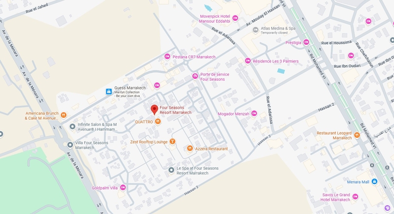 Map of Four Seasons Resort Marrakech