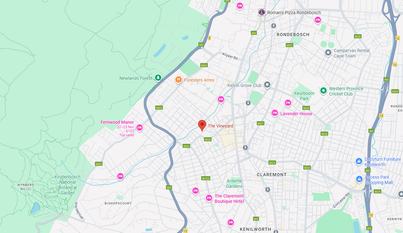 Map of Vineyard Hotel