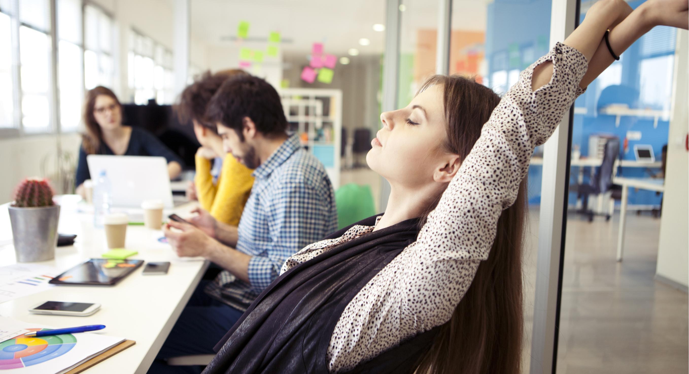 You can introduce a short, collective break. Take micro-breaks (short breaks to get a glass of water or do some stretches) and macro-breaks (e.g. a lunch break).