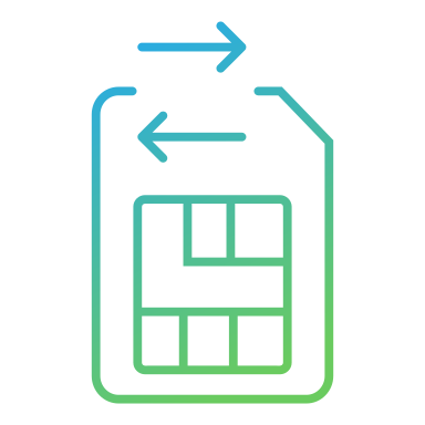 eSIM card with bidirectional arrows