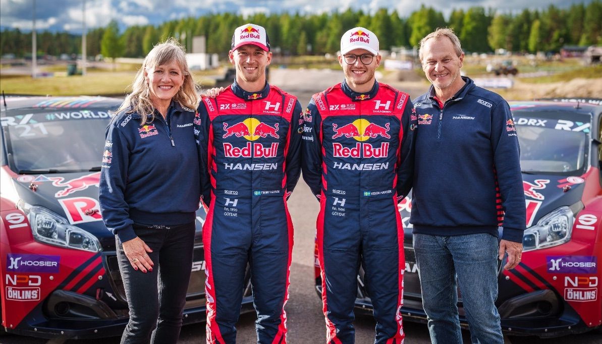 [L-R] Susann Hansen, Timmy Hansen, Kevin Hansen and Kenneth Hansen from Hansen Motorsport