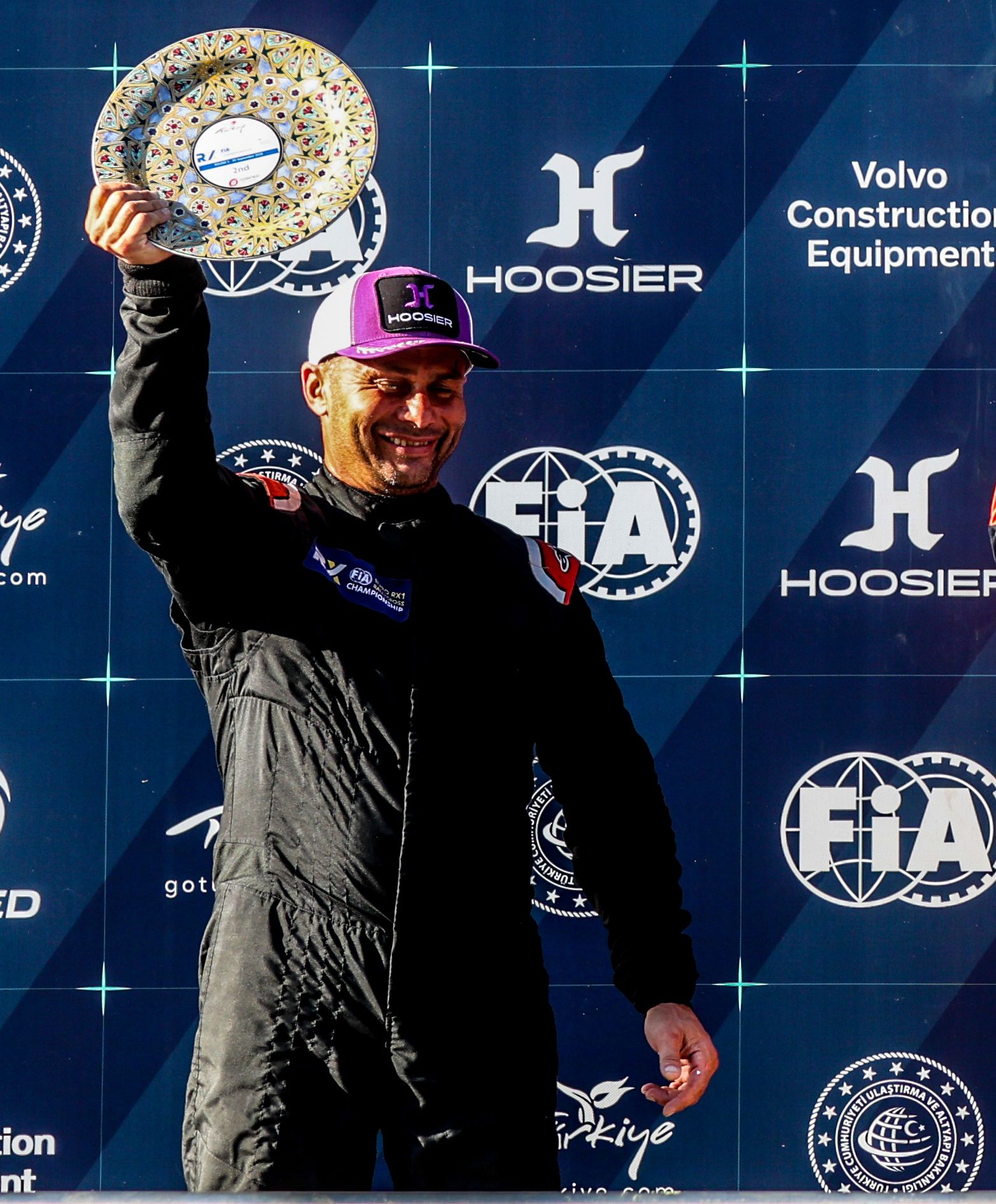 Tamás Kárai celebrates his second-place finish in Euro RX1 In Istanbul in Türkiye in 2025