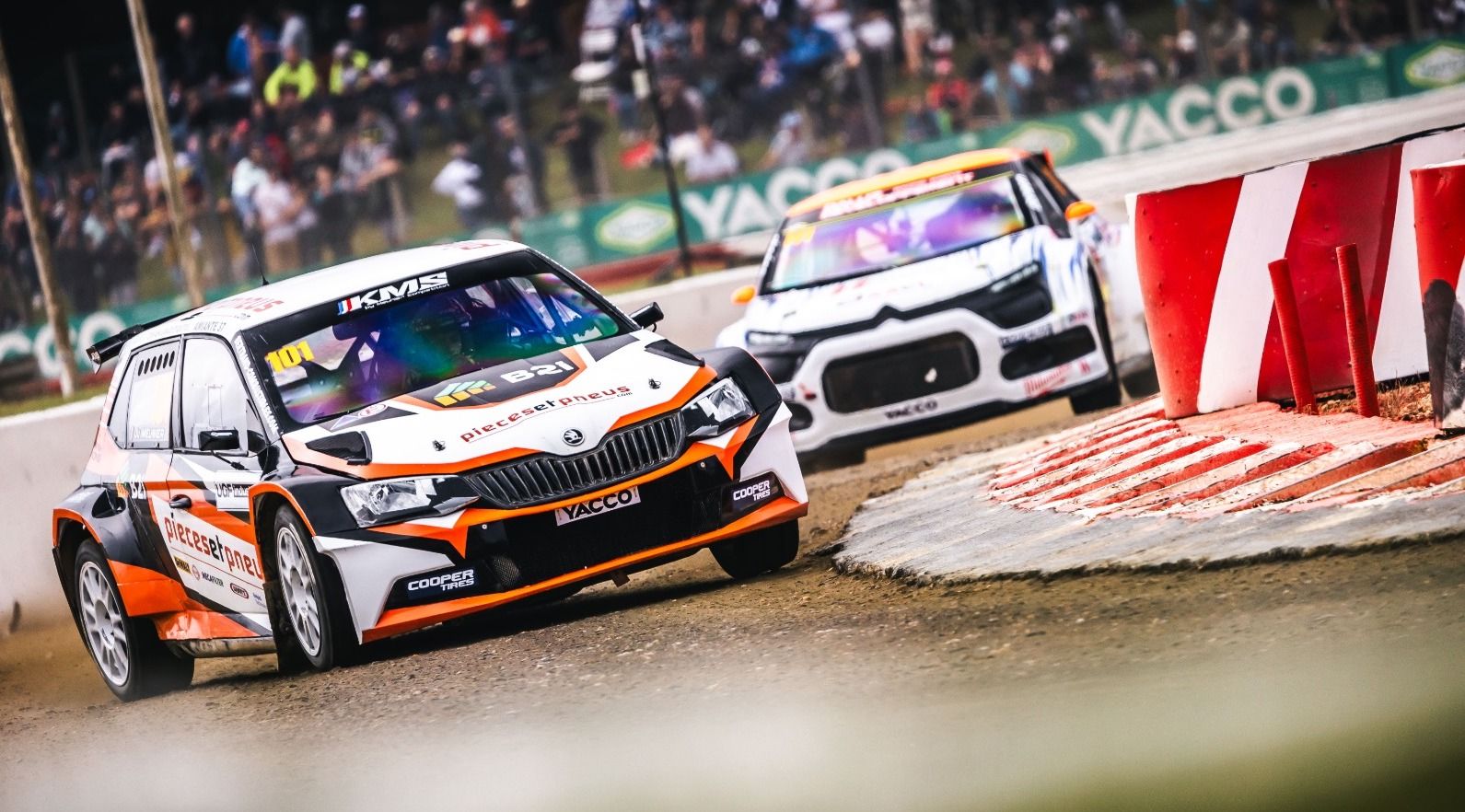 Julien Meunier in action in the French Rallycross Championship at Lohéac