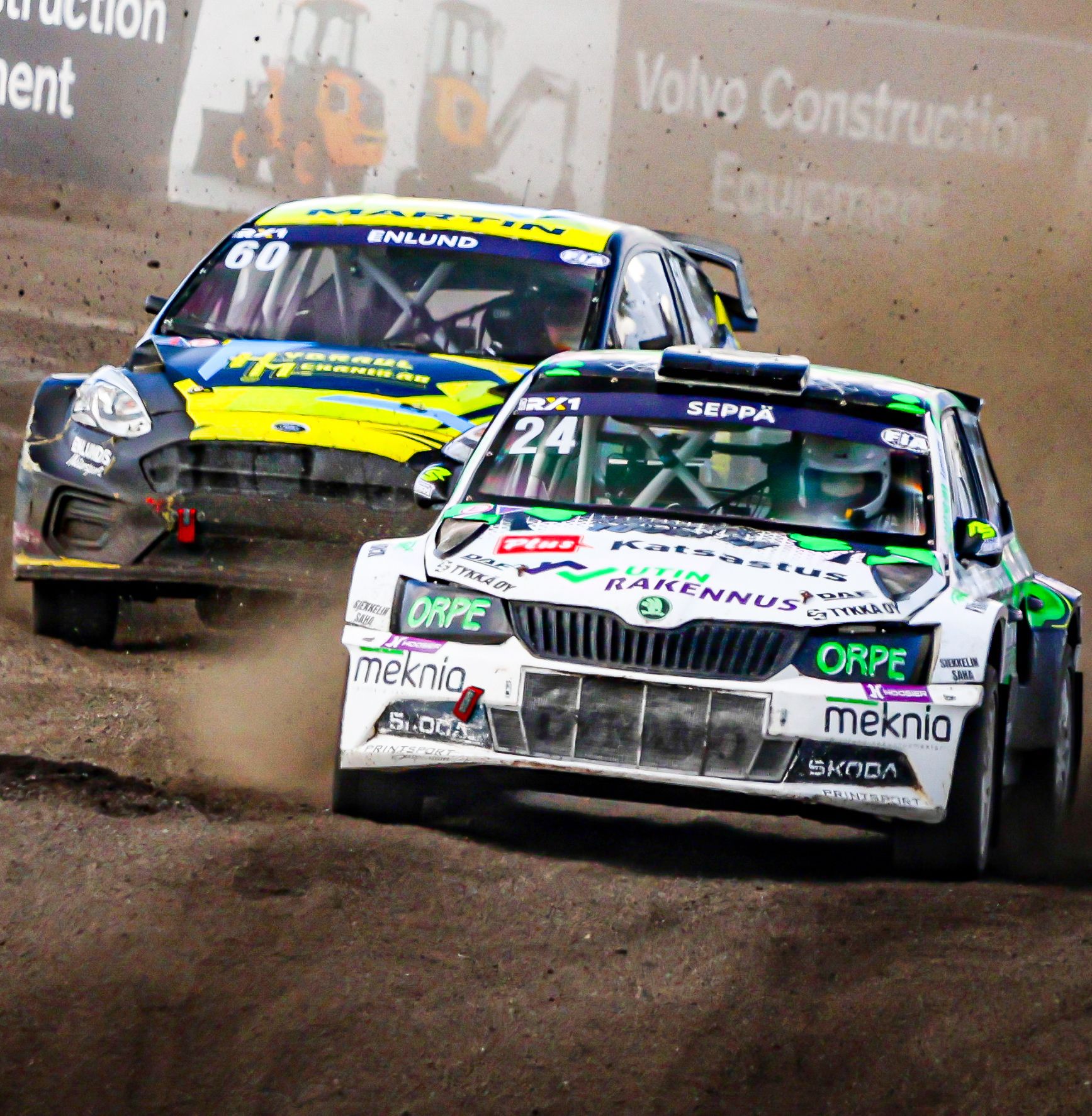 Rising stars of Euro RX1, Anton Seppä and Martin Enlund locked in battle