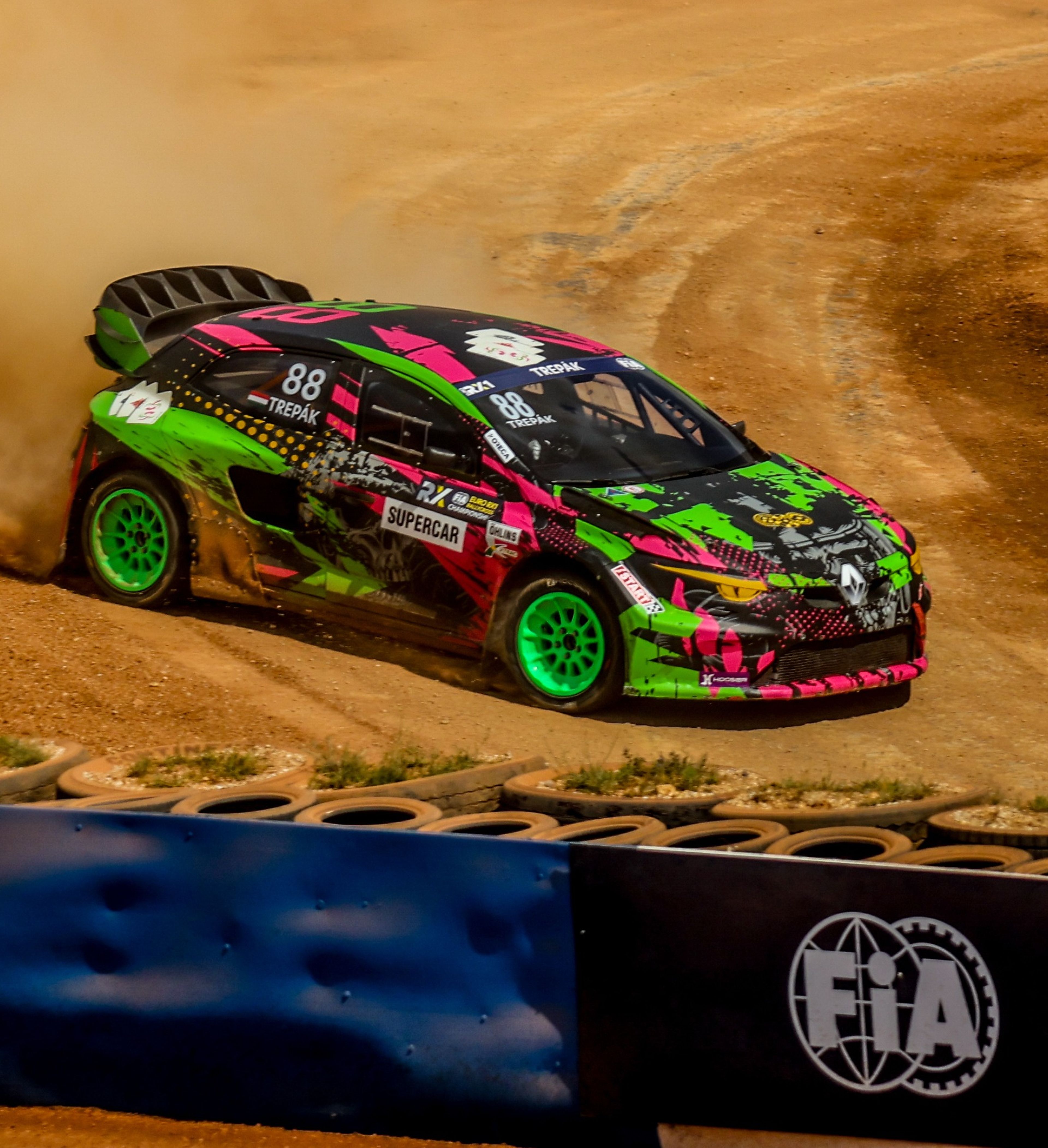 Rising Hungarian rallycross star Andor Trepák in Euro RX1 action on home soil at Nyirád in 2025 (1)