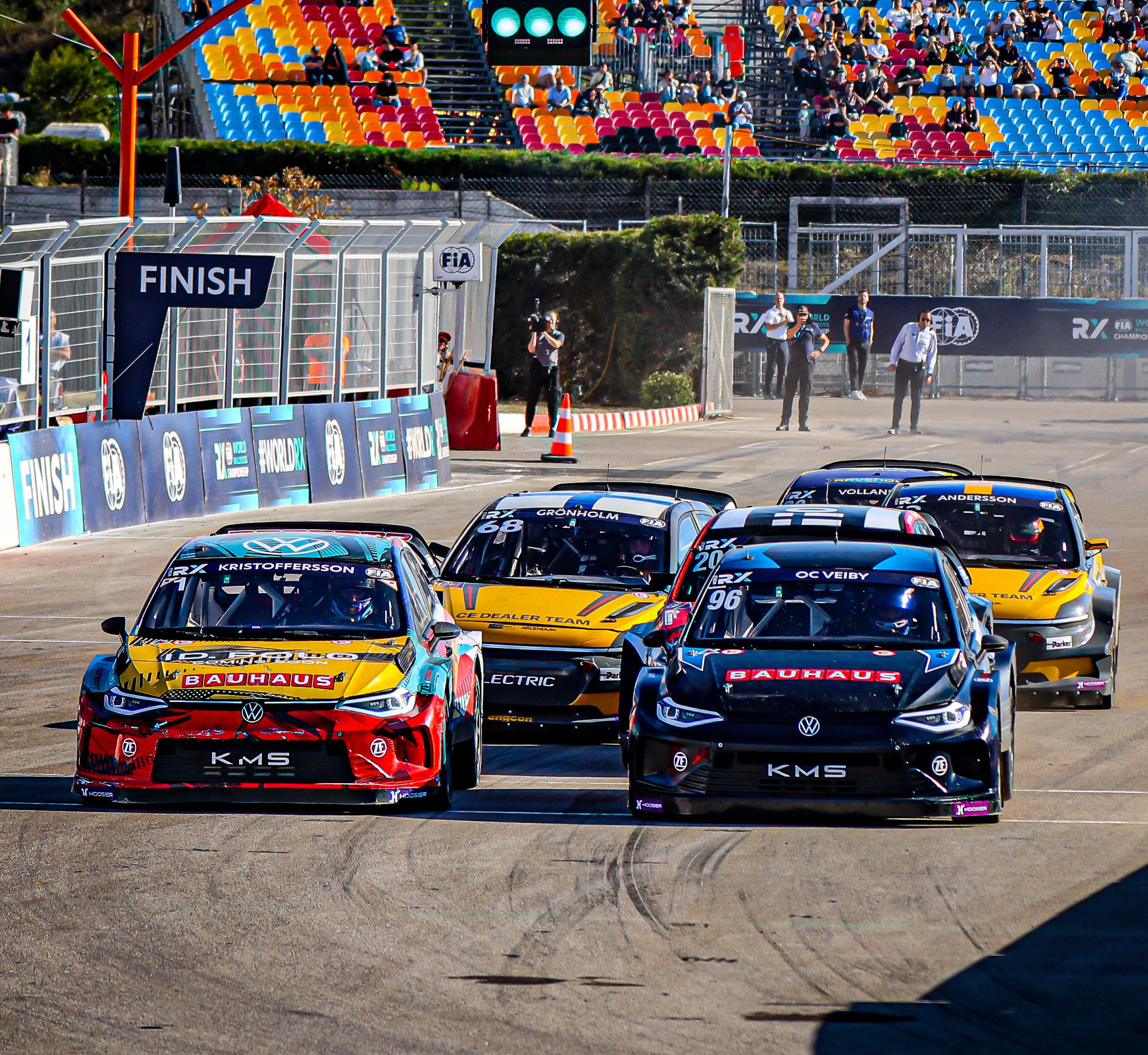 KMS duo Ole Christian Veiby and Johan Kristoffersson lead away at the start of the 2025 World RX final in Istanbul