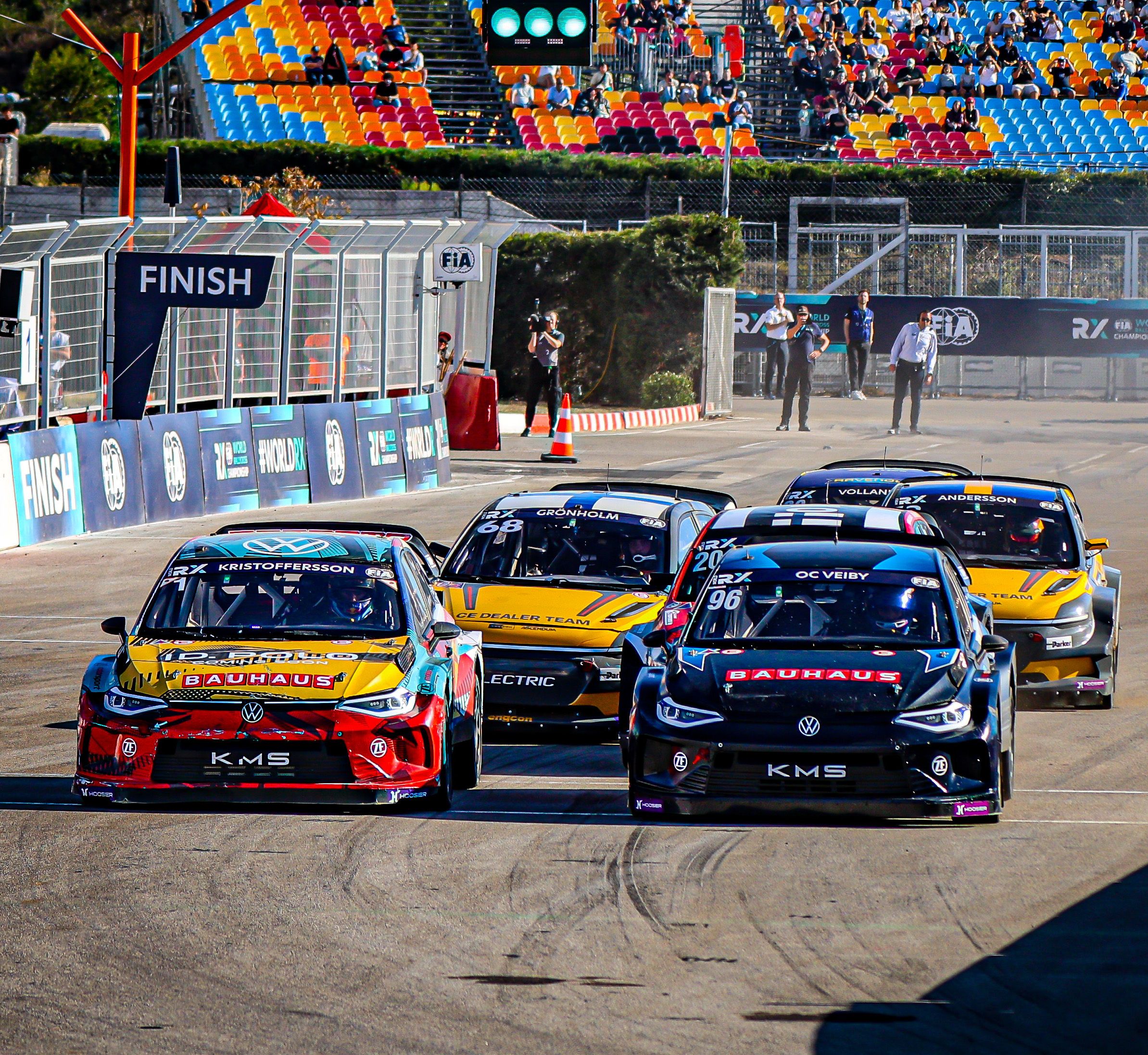 KMS duo Ole Christian Veiby and Johan Kristoffersson lead away at the start of the 2025 World RX final in Istanbul