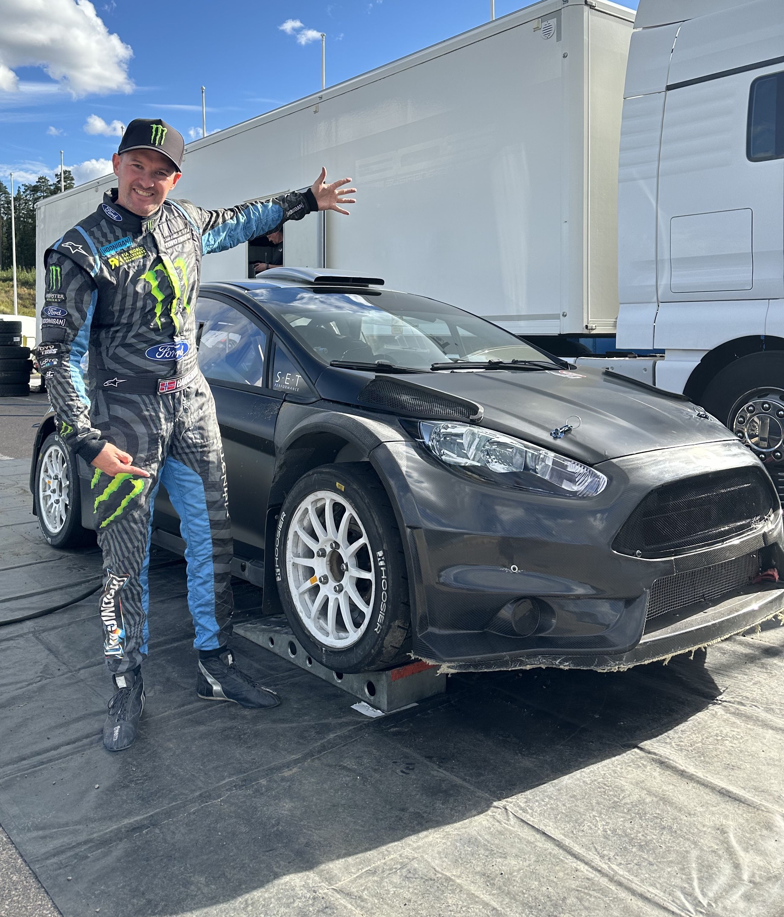 Former World Championship runner-up Andreas Bakkerud with the Ford Fiesta he will race in Euro RX in 2026