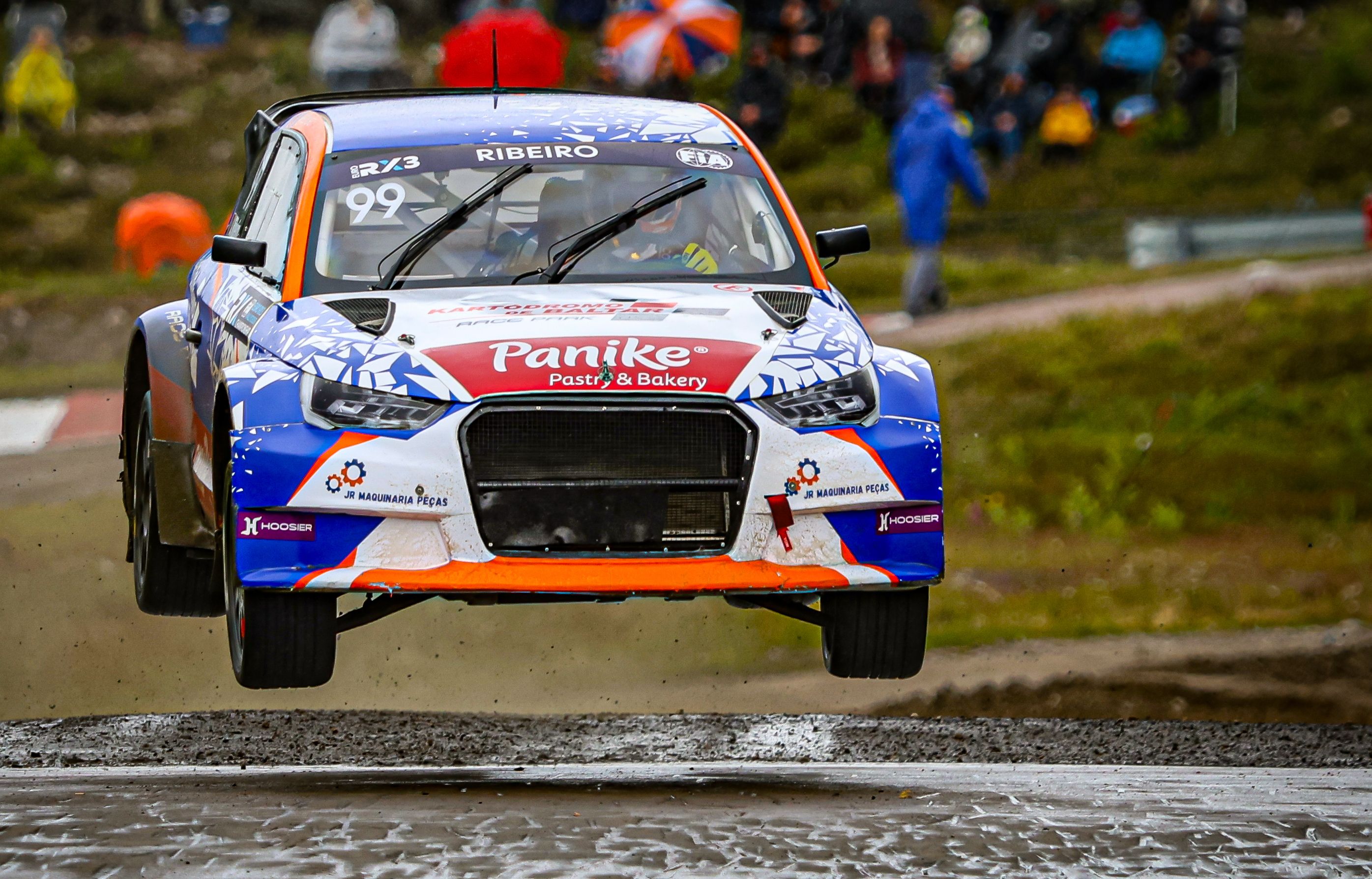 Audi ace João Ribeiro in action in Euro RX3 at Höljes in Sweden in 2025