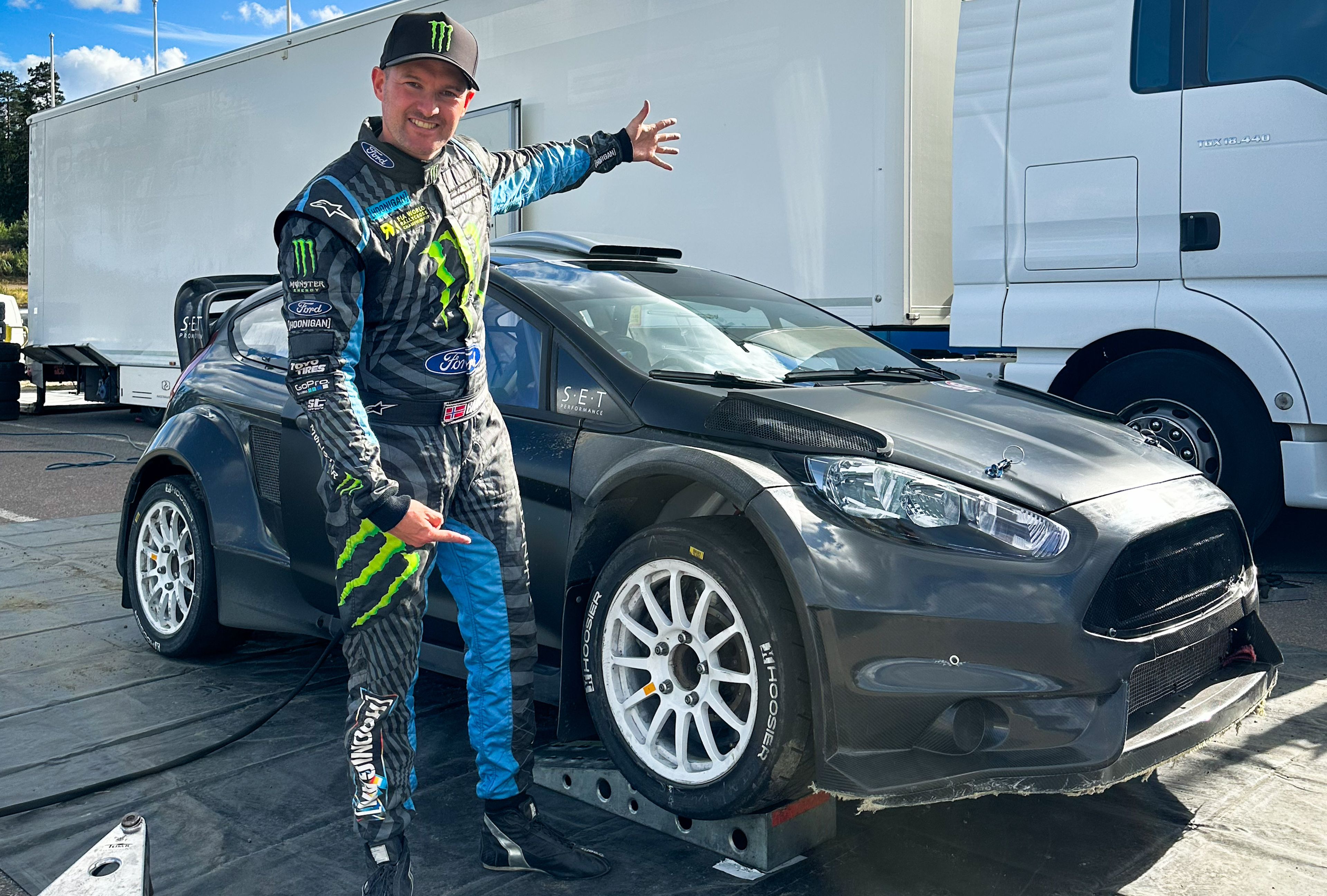 Former World Championship runner-up Andreas Bakkerud with the Ford Fiesta he will race in Euro RX in 2026