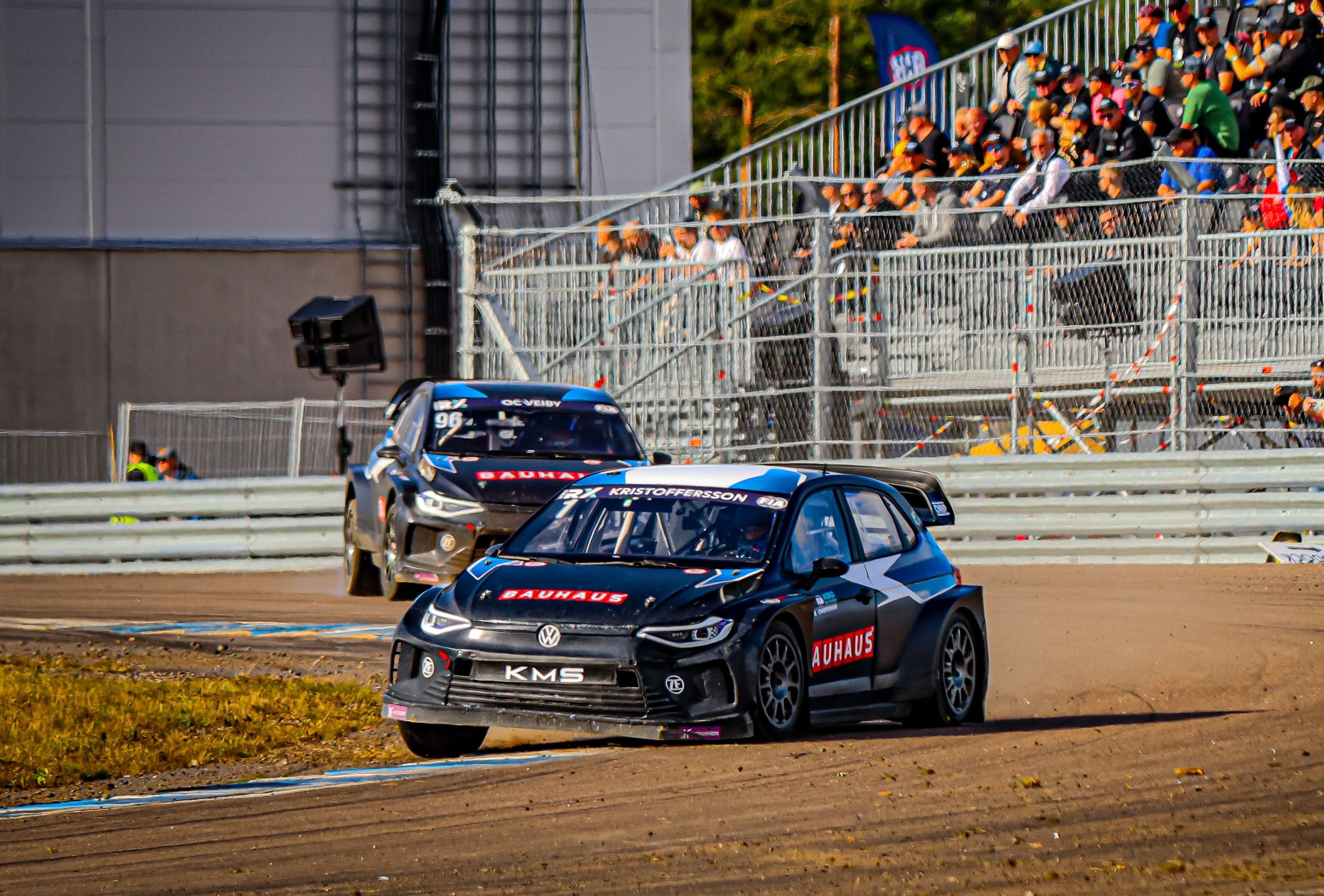 Johan Kristoffersson and Ole Christian Veiby on-track during World RX of Finland, 2025 (3)