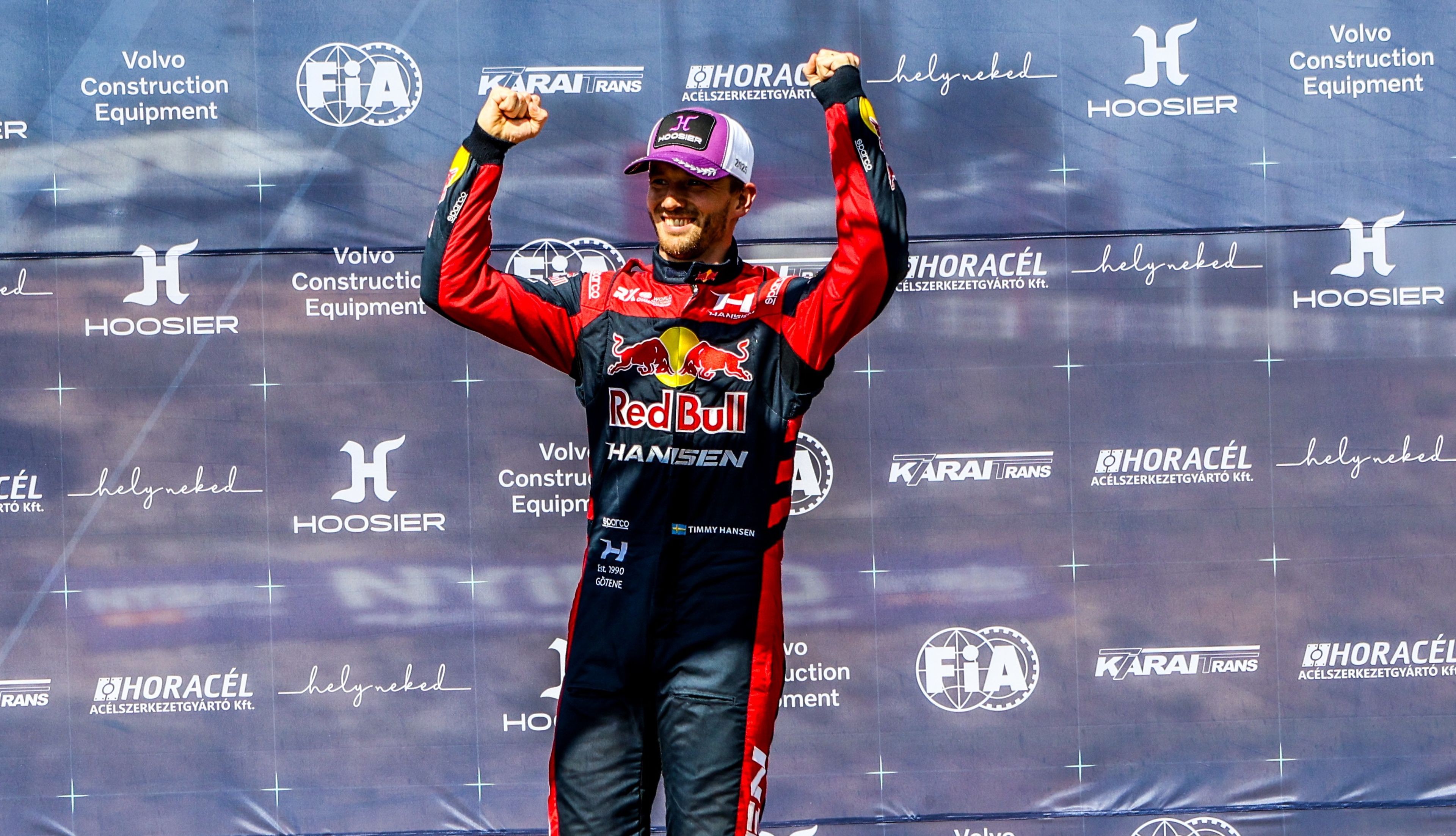 Timmy Hansen on the podium at World RX of Hungary, 2025 (1)