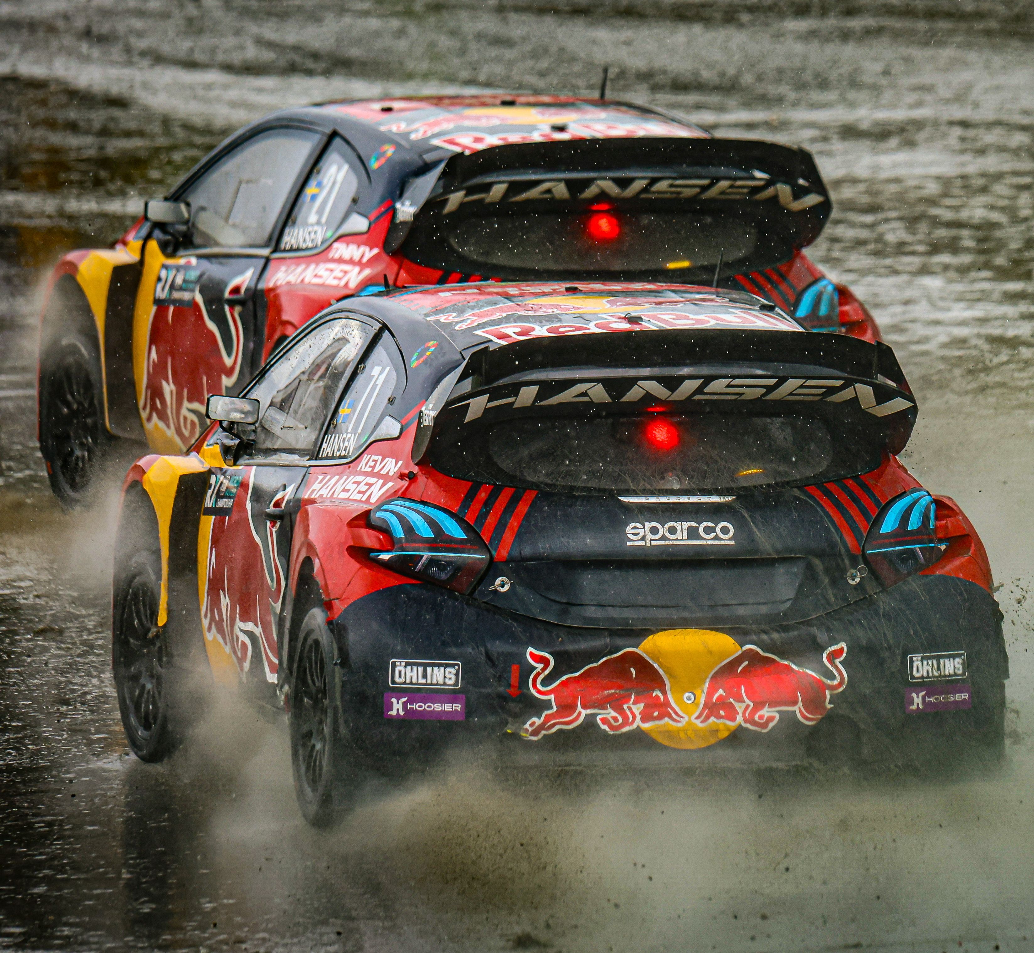 Timmy and Kevin Hansen in action during World RX of Sweden in 2025