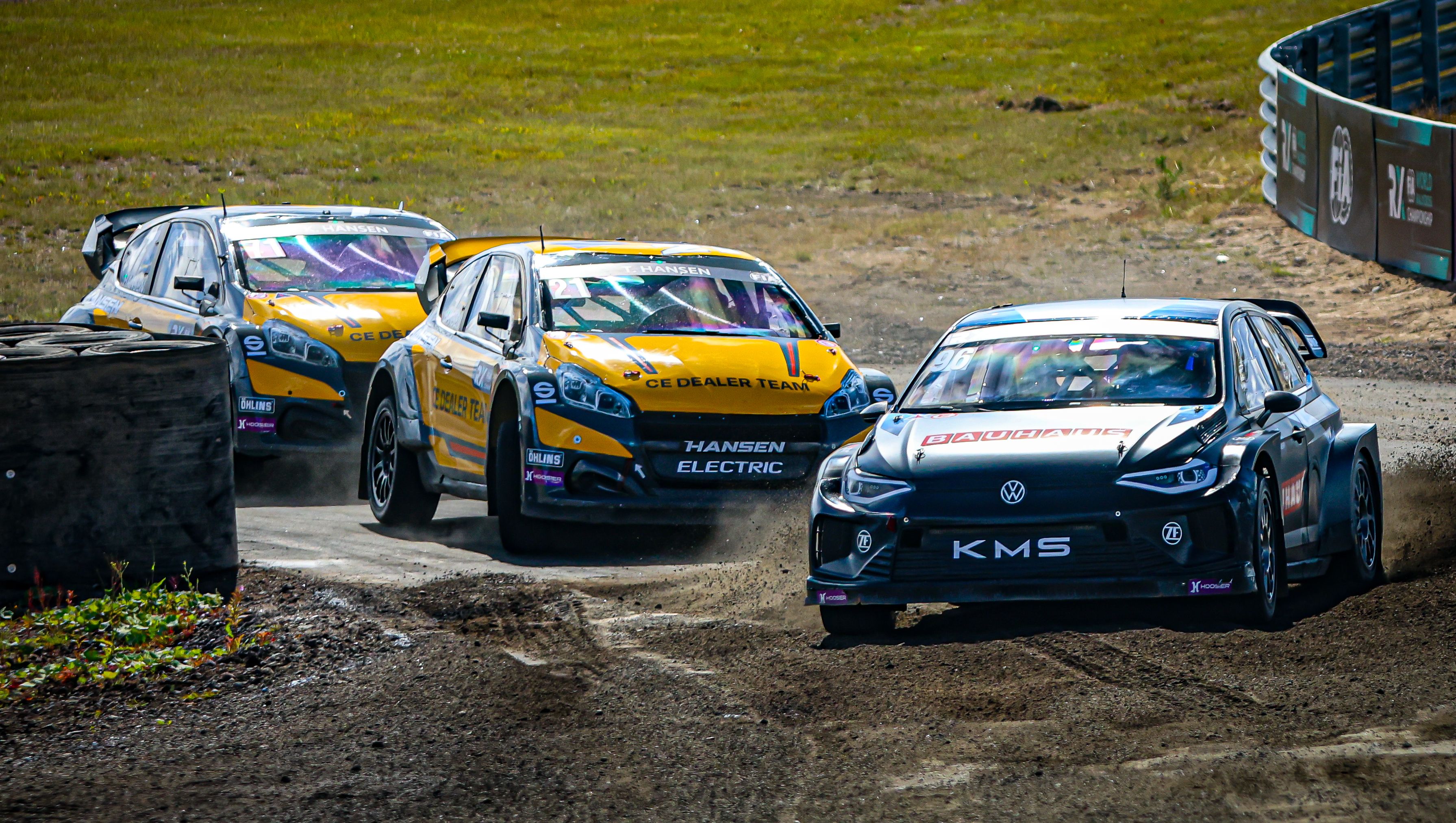 Ole Christian Veiby leads the Hansen brothers at World RX of Finland 2025