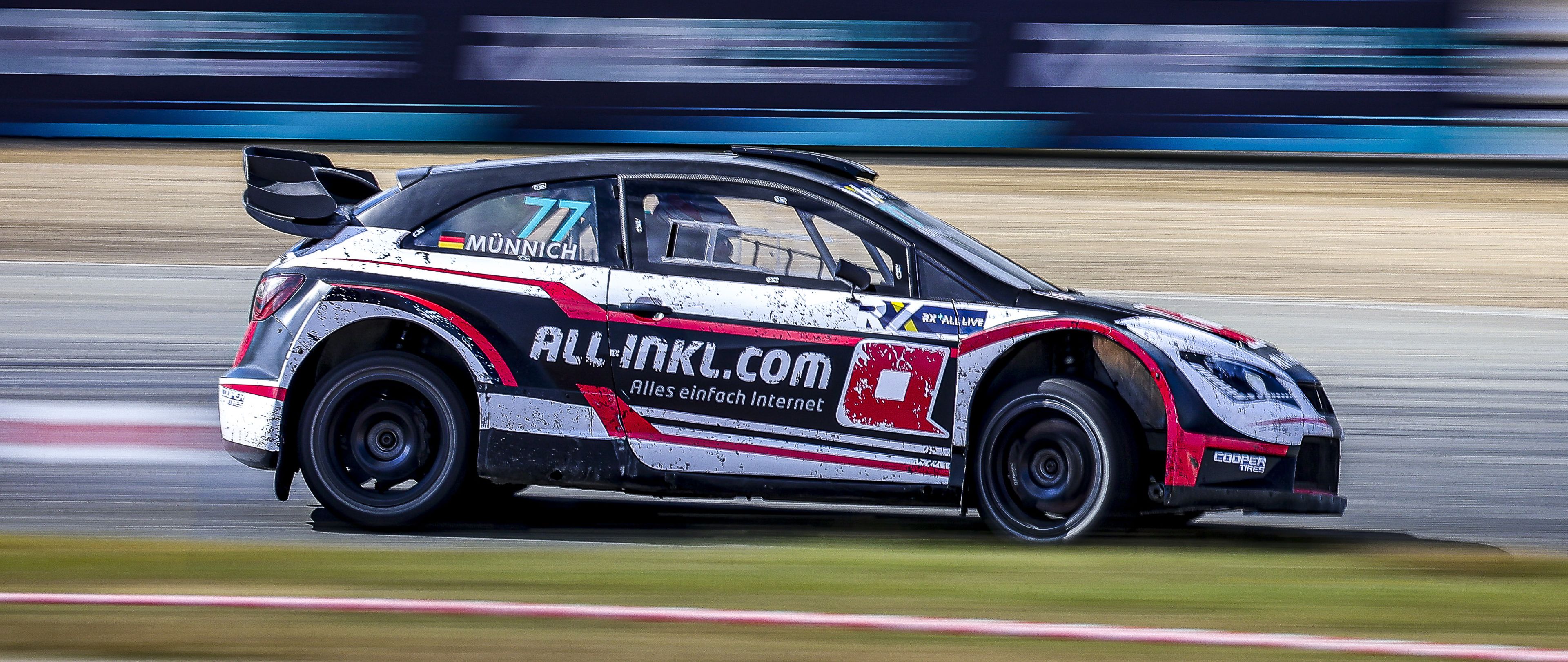 René Münnich on his way to his maiden Euro RX1 victory at Lohéac in France in 2021