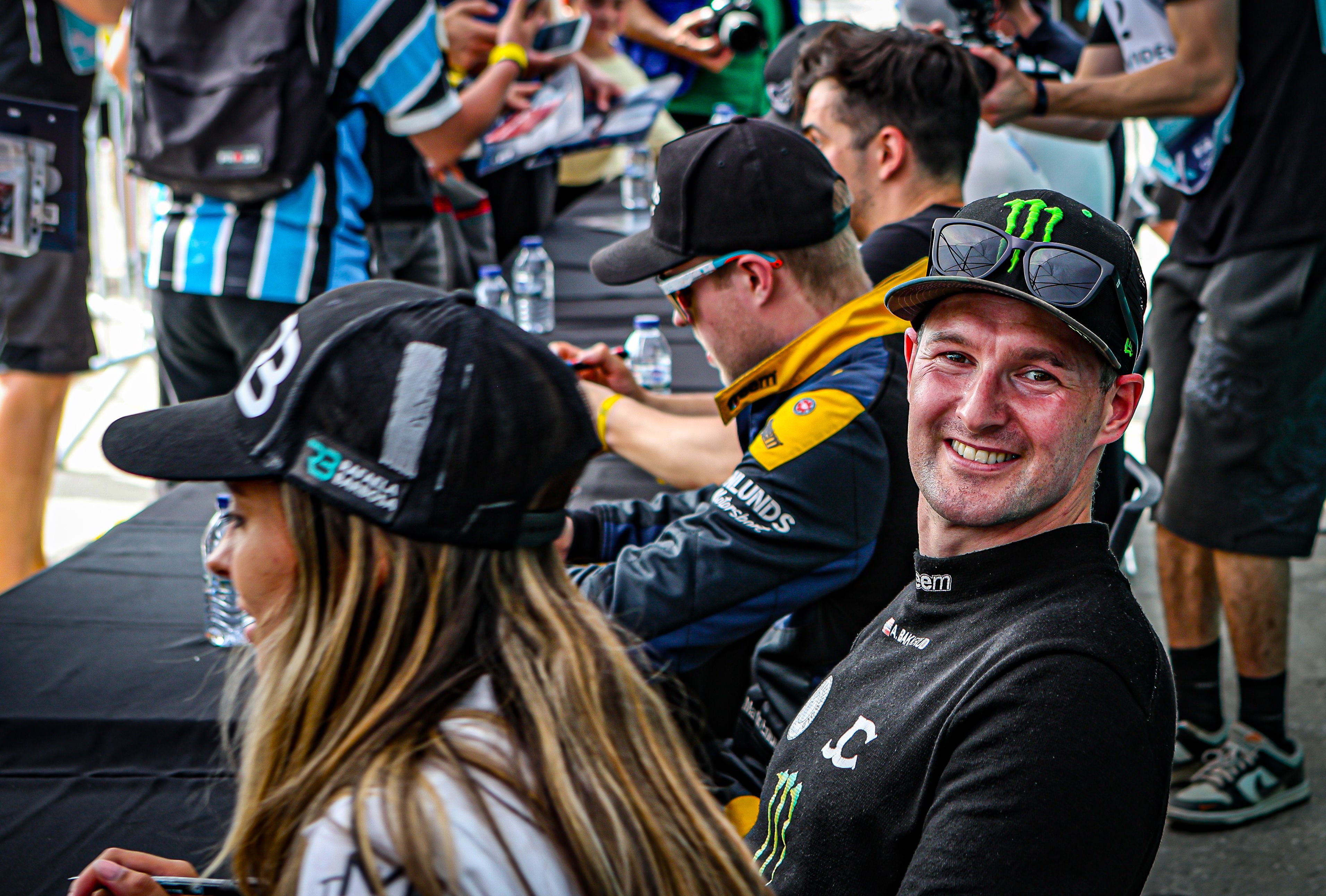 Former World Championship runner-up Andreas Bakkerud during the autograph session at Nyirád in Hungary in 2026