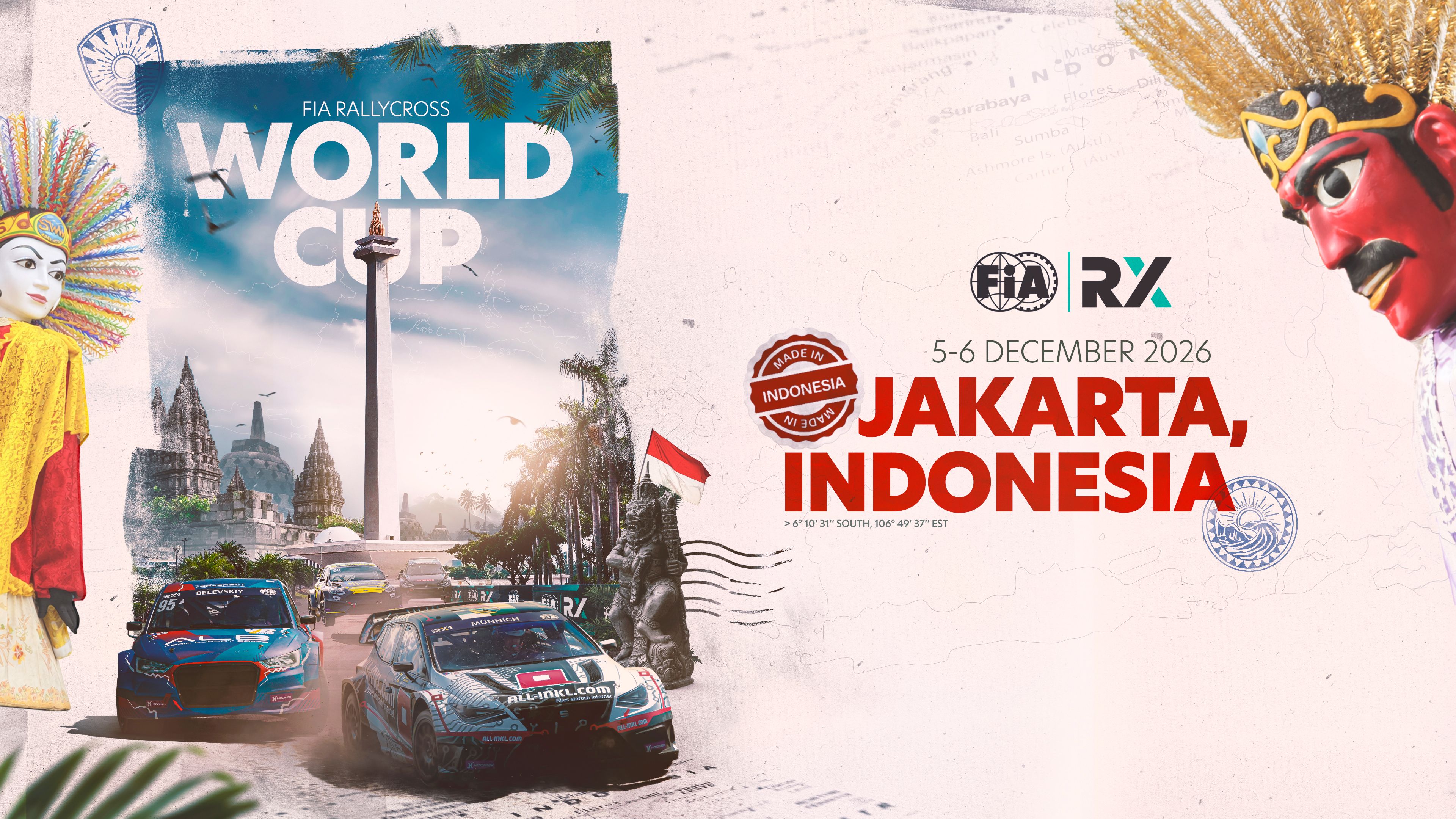 FIA Rallycross - Poster Jakarta 2026 - 16x9 V3