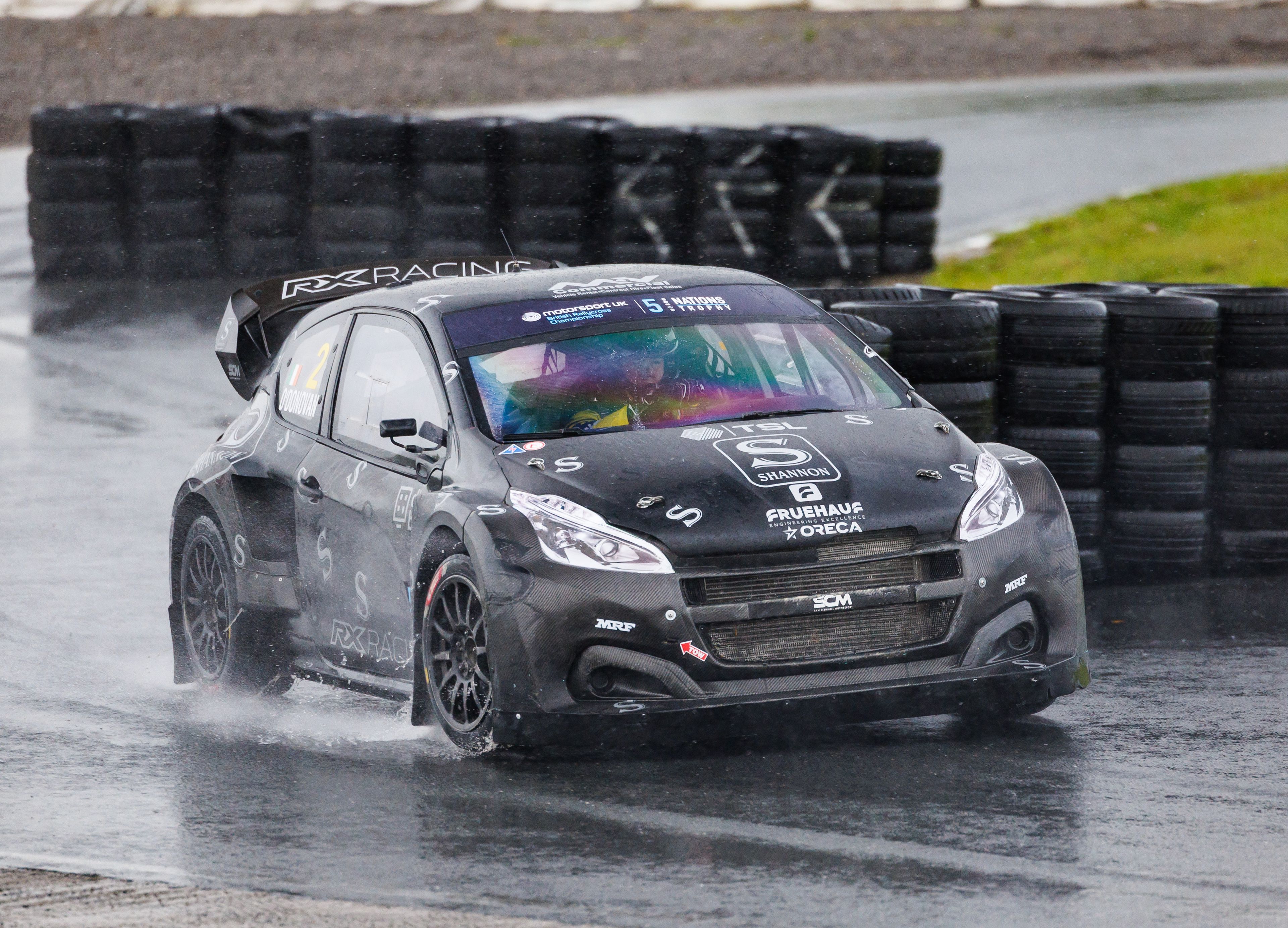 Former British Rallycross Champion Ollie O'Donovan on-track at Mondello Park in Ireland in 2025