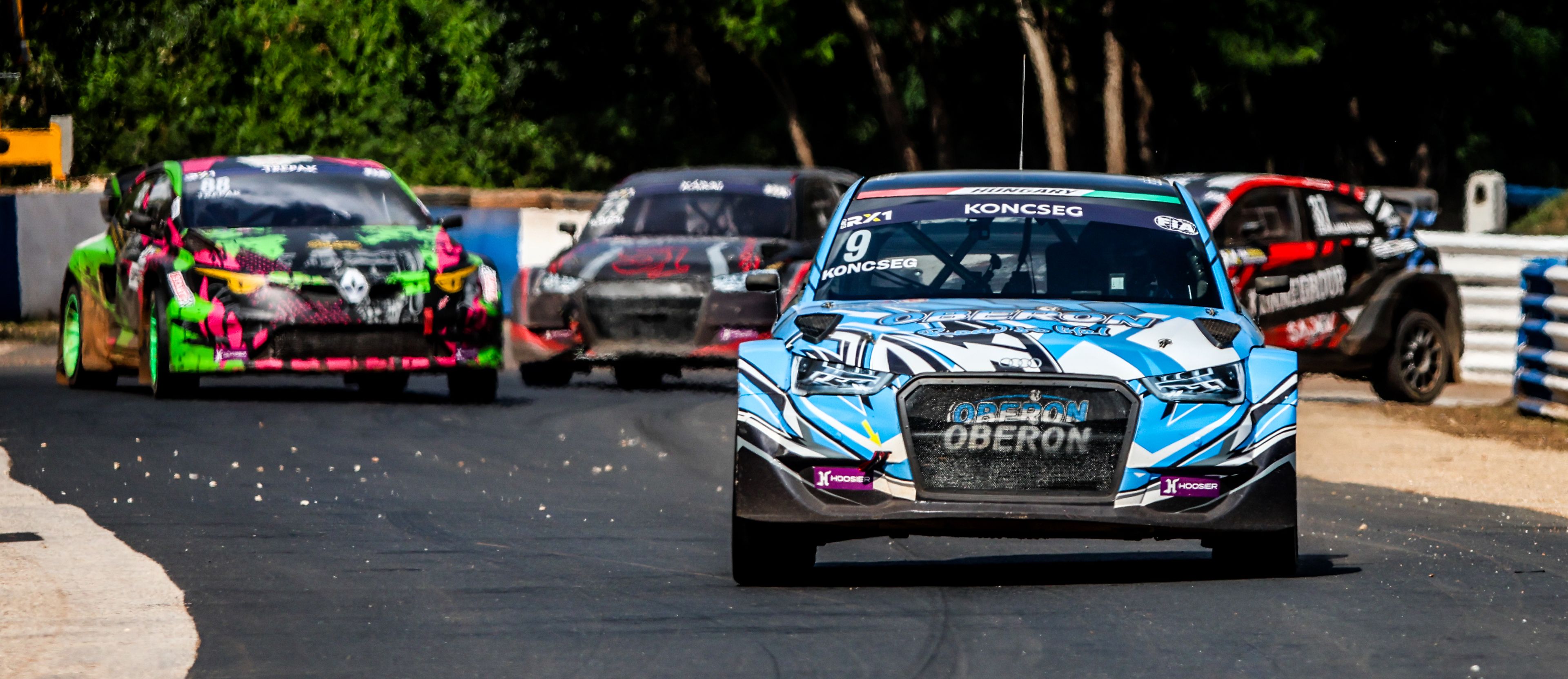 Zoltán Koncseg leads the Euro RX1 field at Nyirád in Hungary in 2025