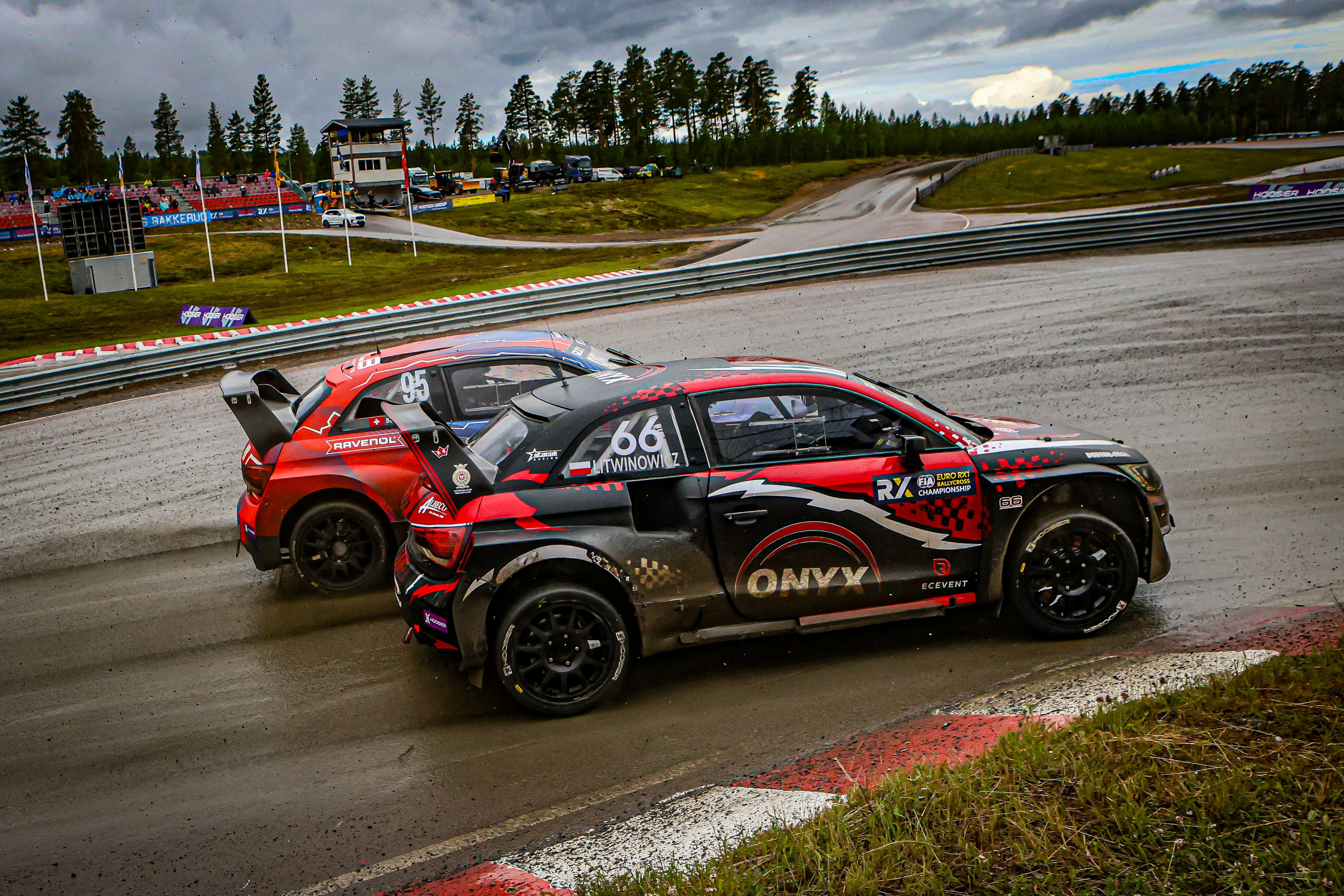 Damian Litwinowicz and Yury Belevskiy battle in Euro RX1 at Höljes in 2025