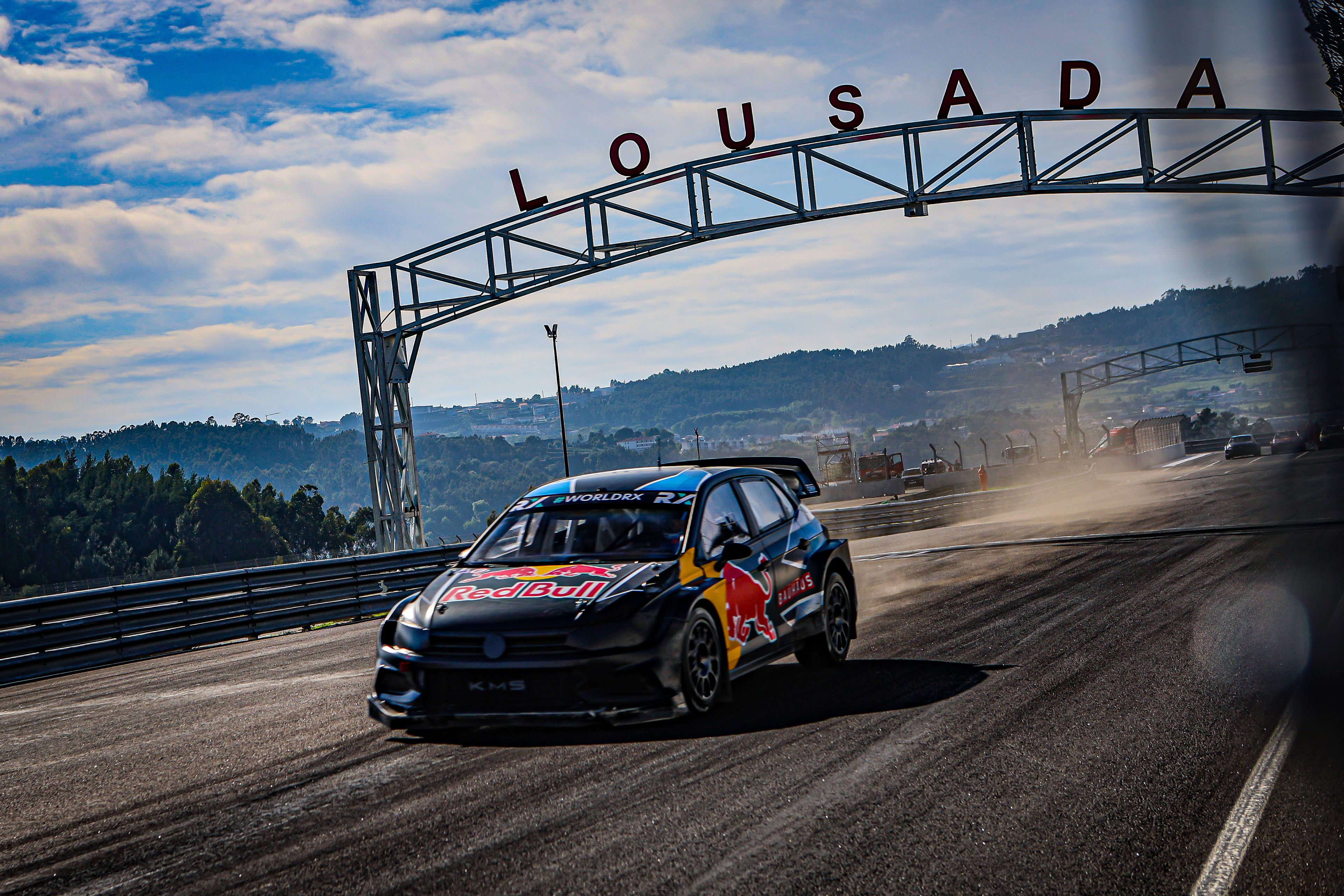 A VW Polo World Rallycross Car on track at Lousada in Portugal