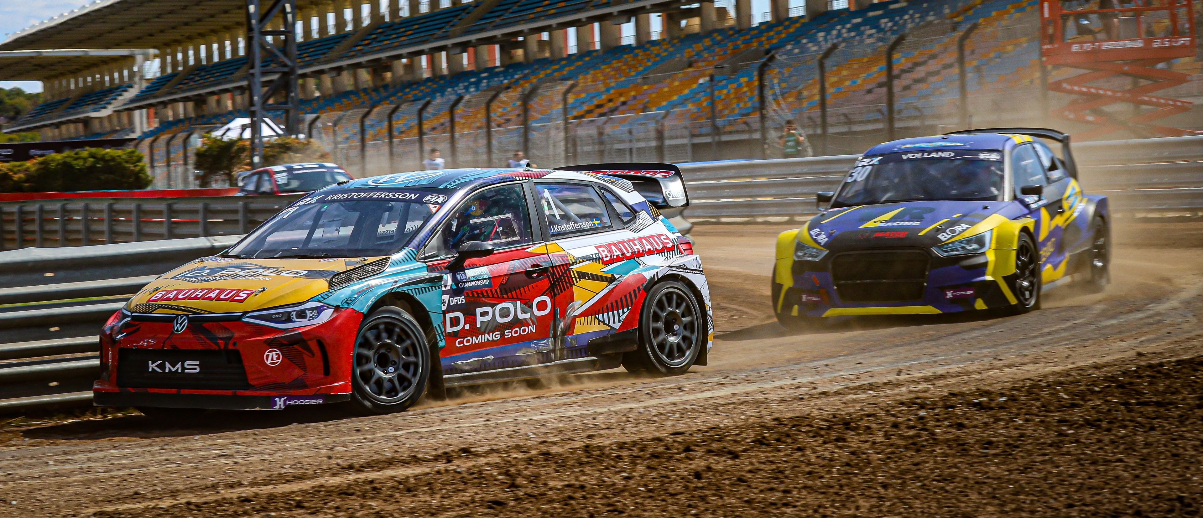 Johan Kristoffersson leads Nils Volland during World RX of Türkiye in 2025 (2)