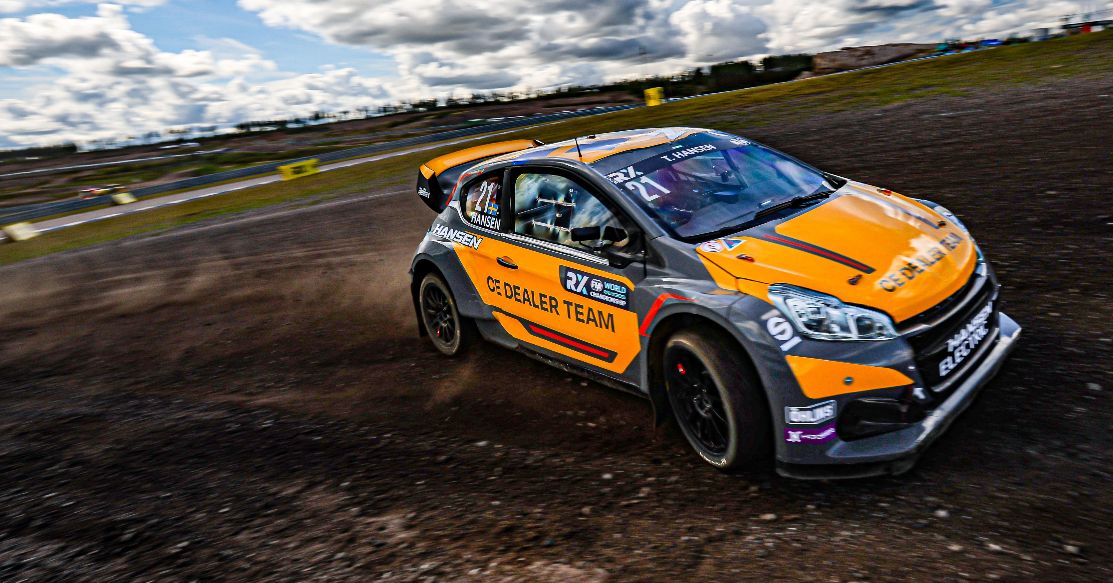 Timmy Hansen in action at World RX of Finland 2025