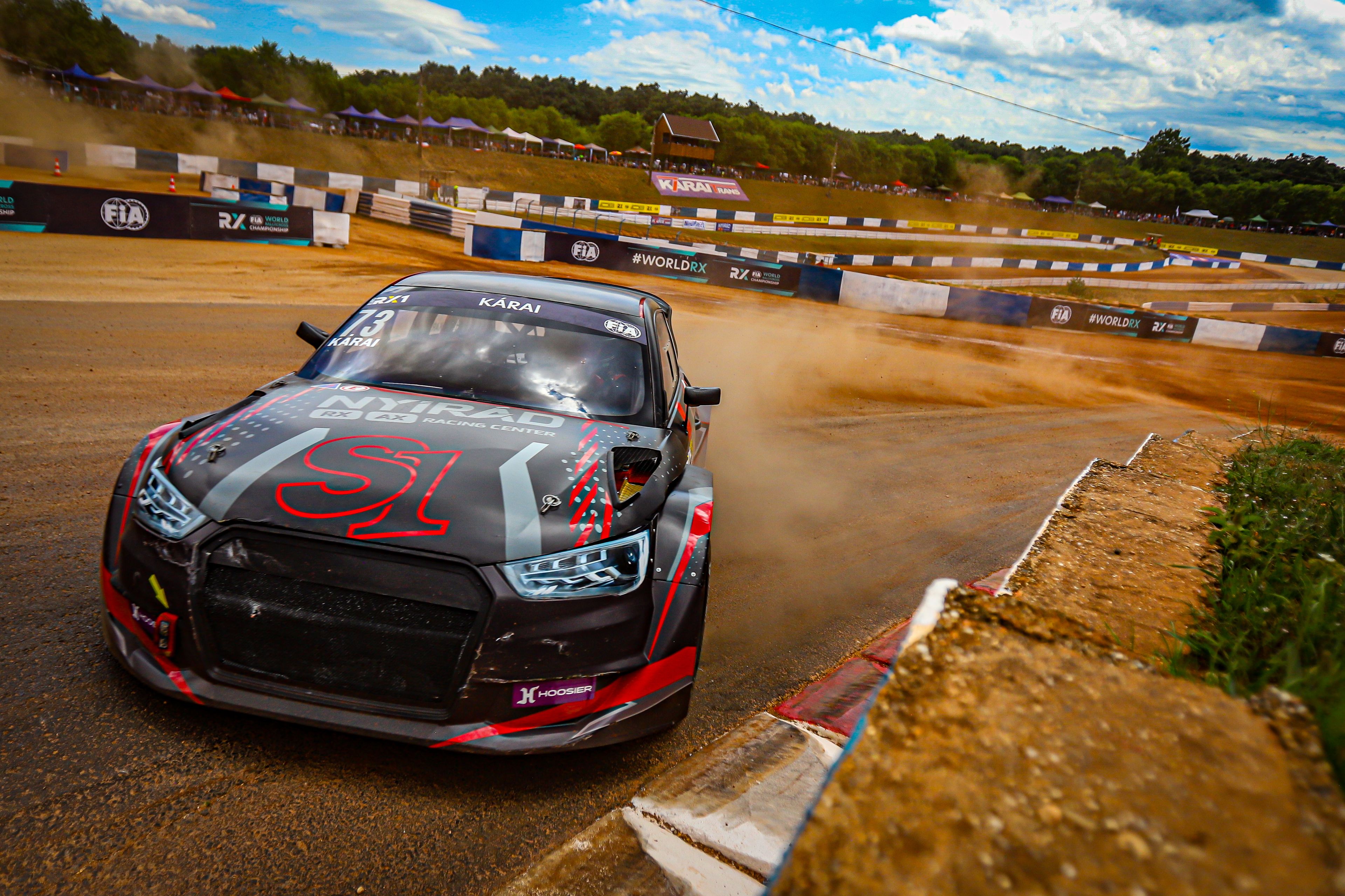 Tamás Kárai in Euro RX1 action on home soil at Nyirád in Hungary in 2025