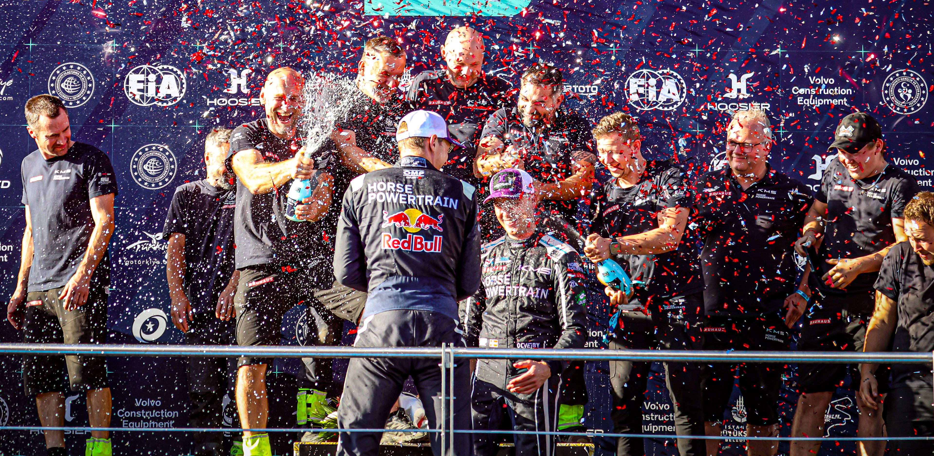 Kristoffersson Motorsport celebrate winning the 2025 World RX Teams' Championship