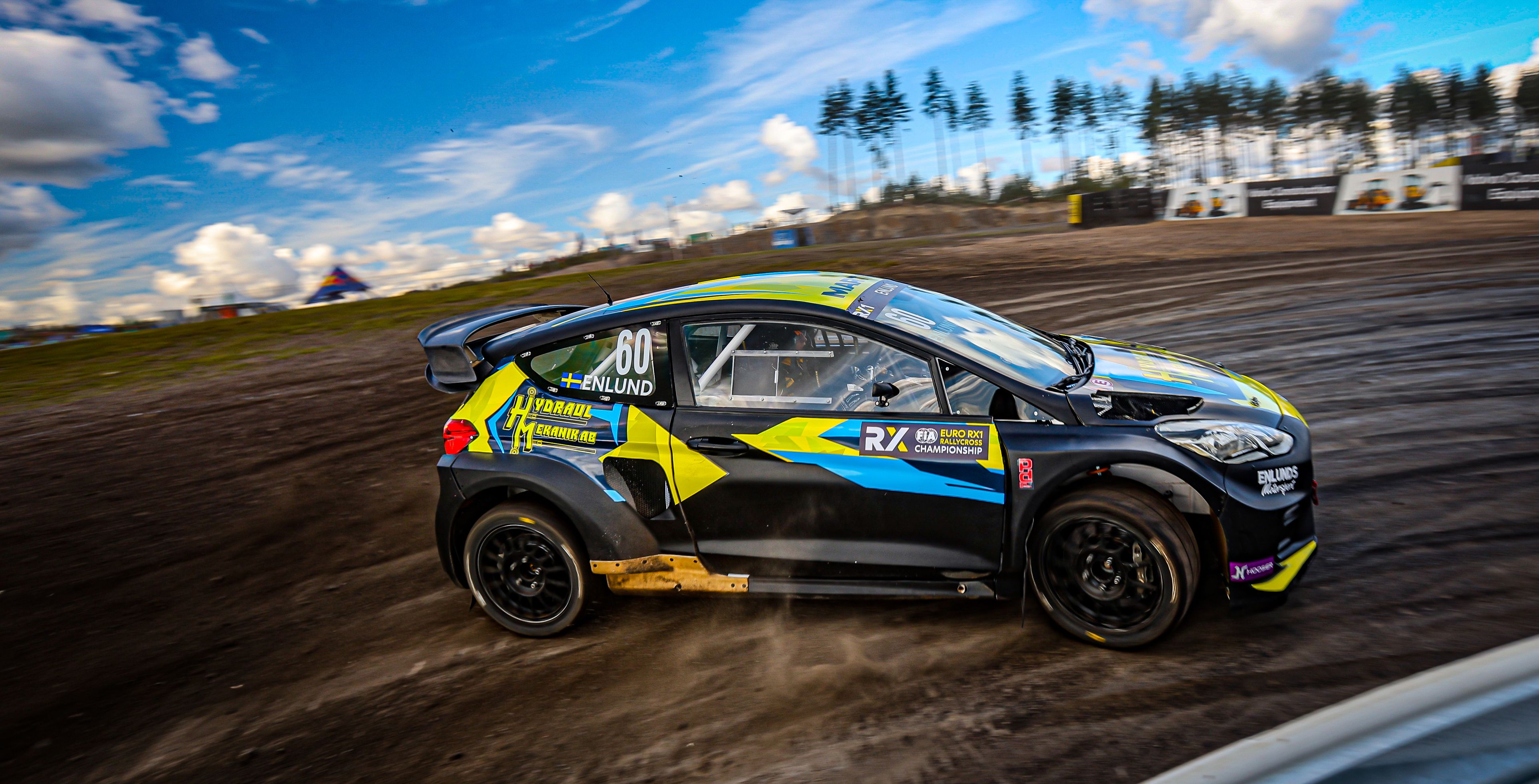 Martin Enlund in Euro RX1 action at Finland's KymiRing in 2025