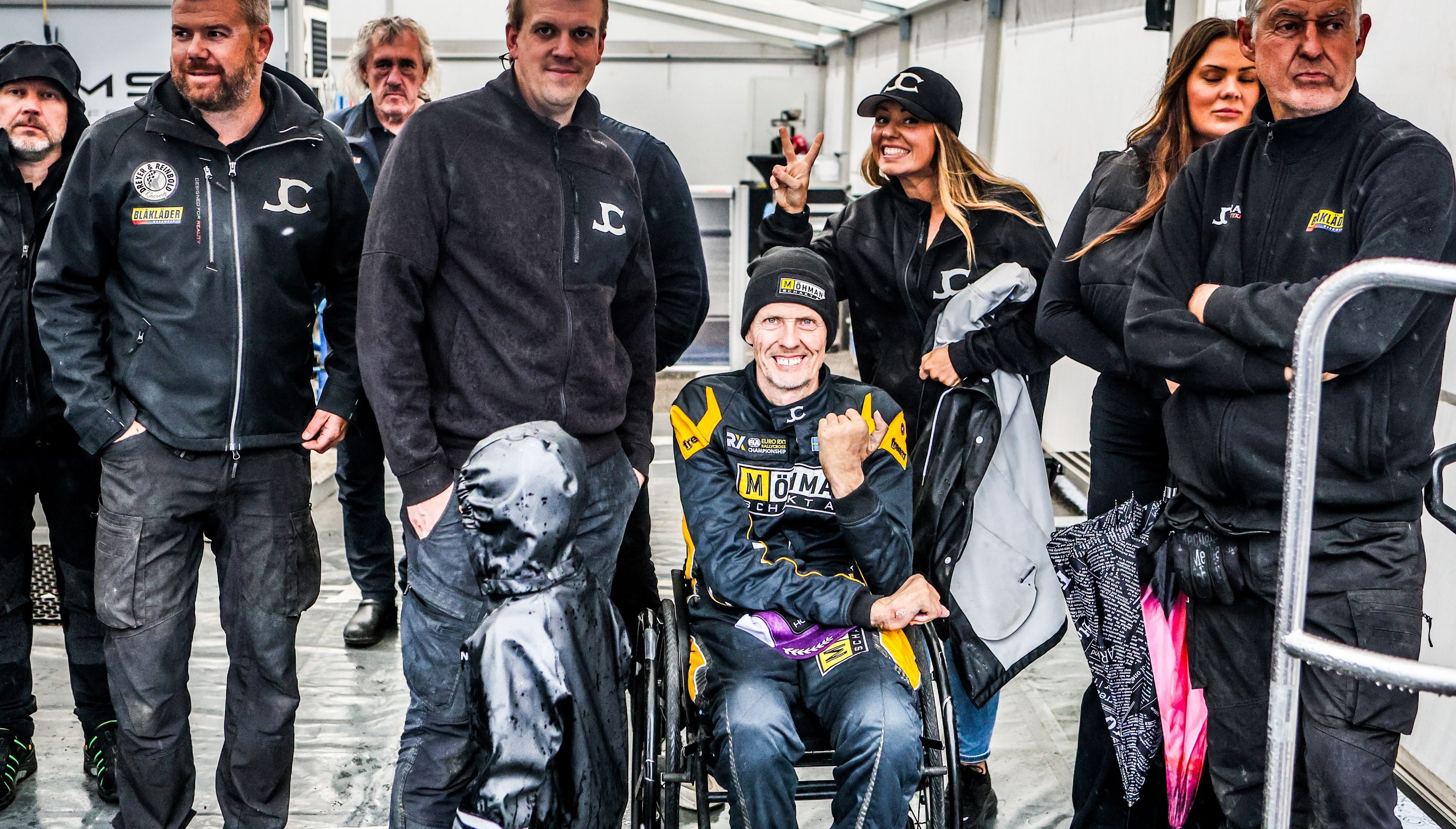 Mats Öhman celebrates a second-place finish in Euro RX1 at Finland's KymiRing in 2025 (1)