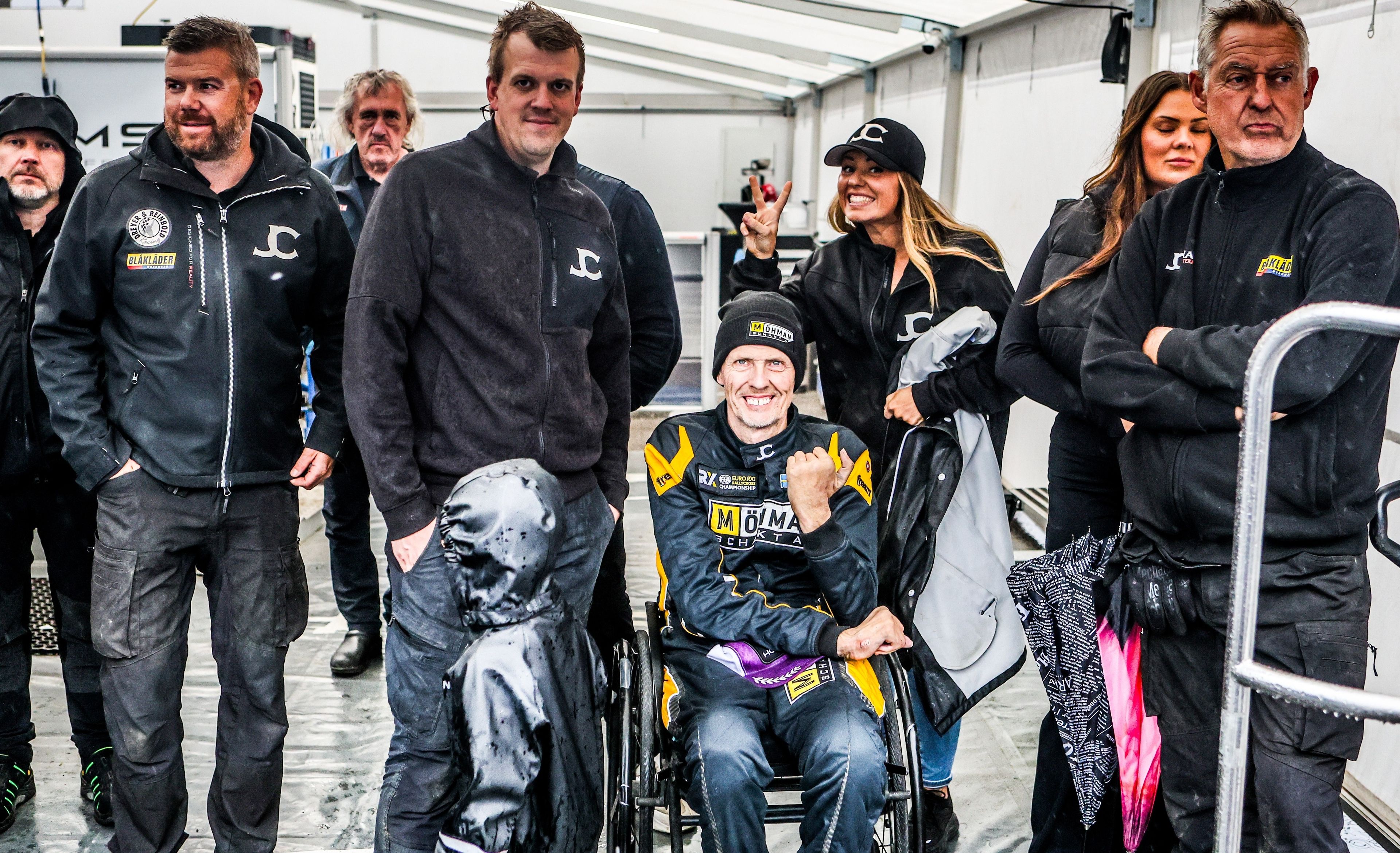 Mats Öhman celebrates a second-place finish in Euro RX1 at Finland's KymiRing in 2025 (6)