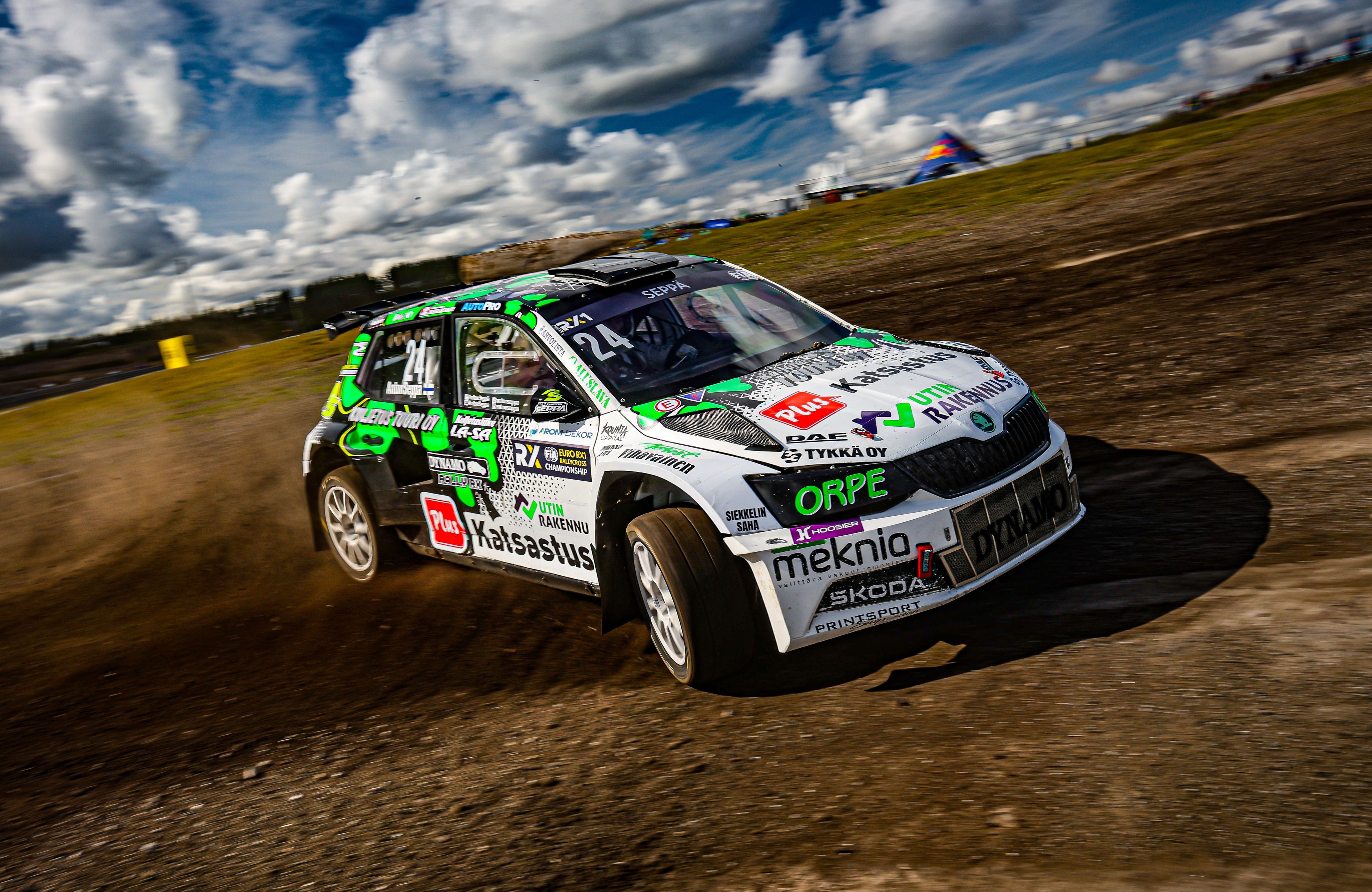 Anton Seppä in action in Euro RX1 on home soil at Finland's KymiRing in 2025 (1)