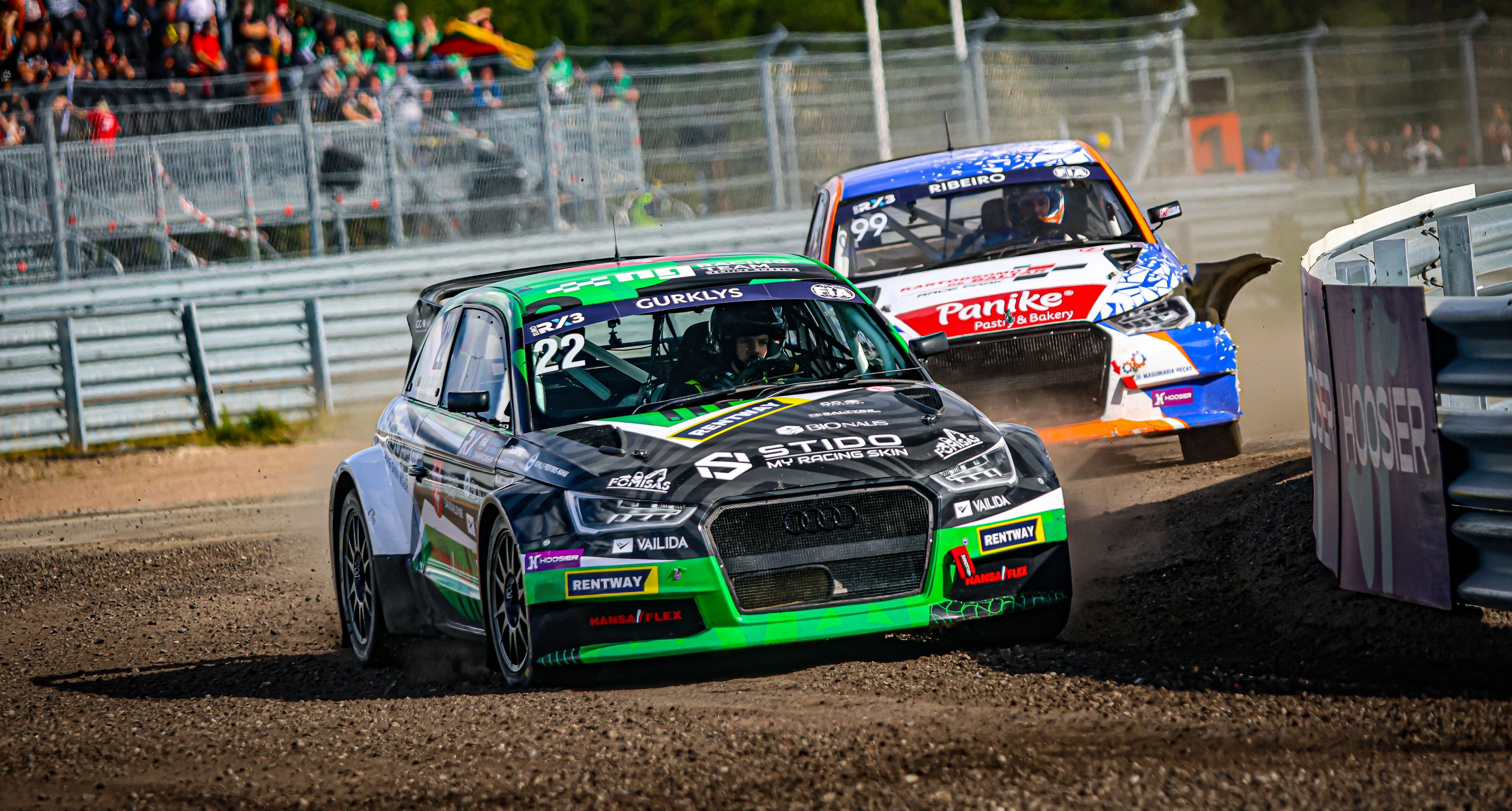 Rytis Gurklys leads João Ribeiro in Euro RX3 at Finland's KymiRing in 2025