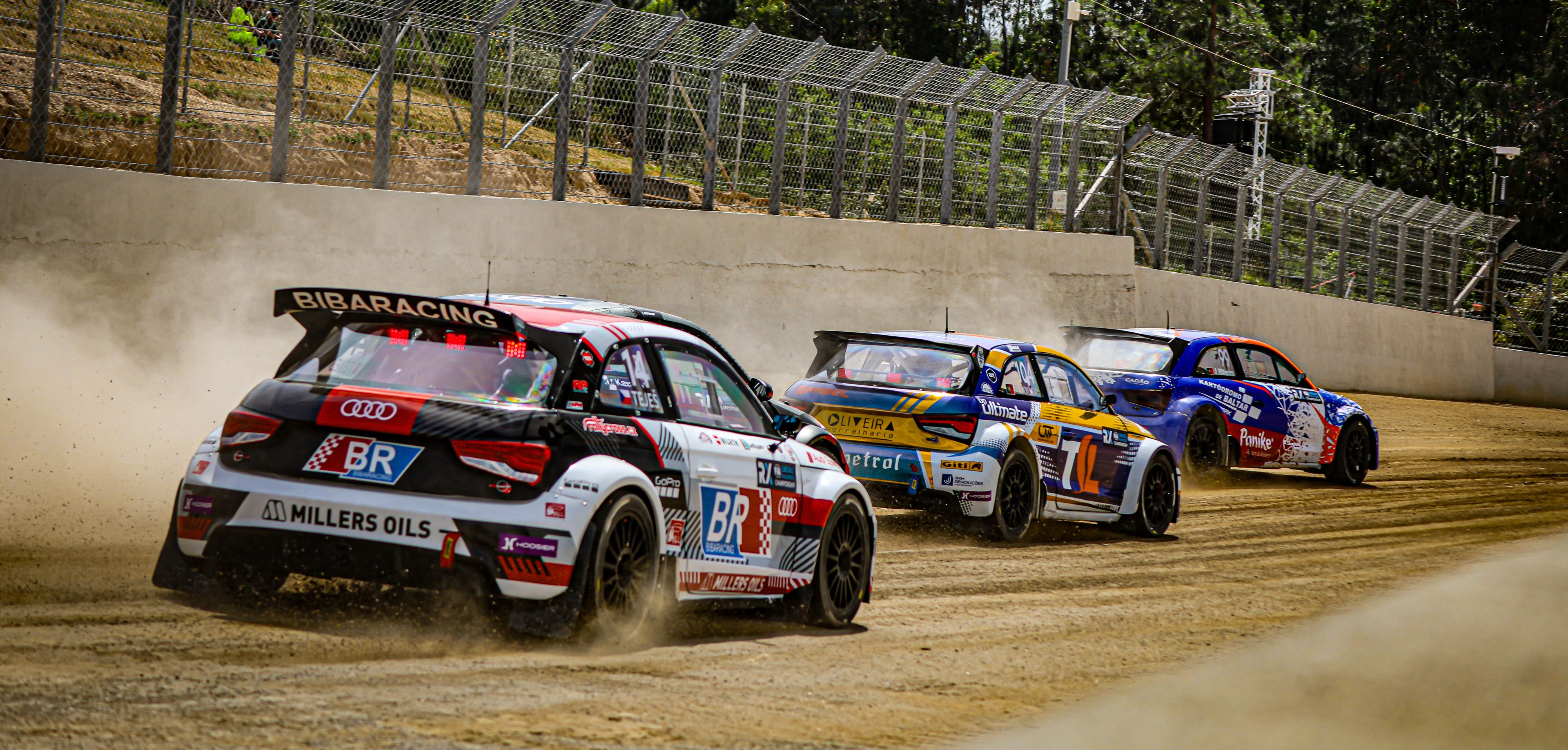 Audis in action in Euro RX3 at Lousada in Portugal in 2025