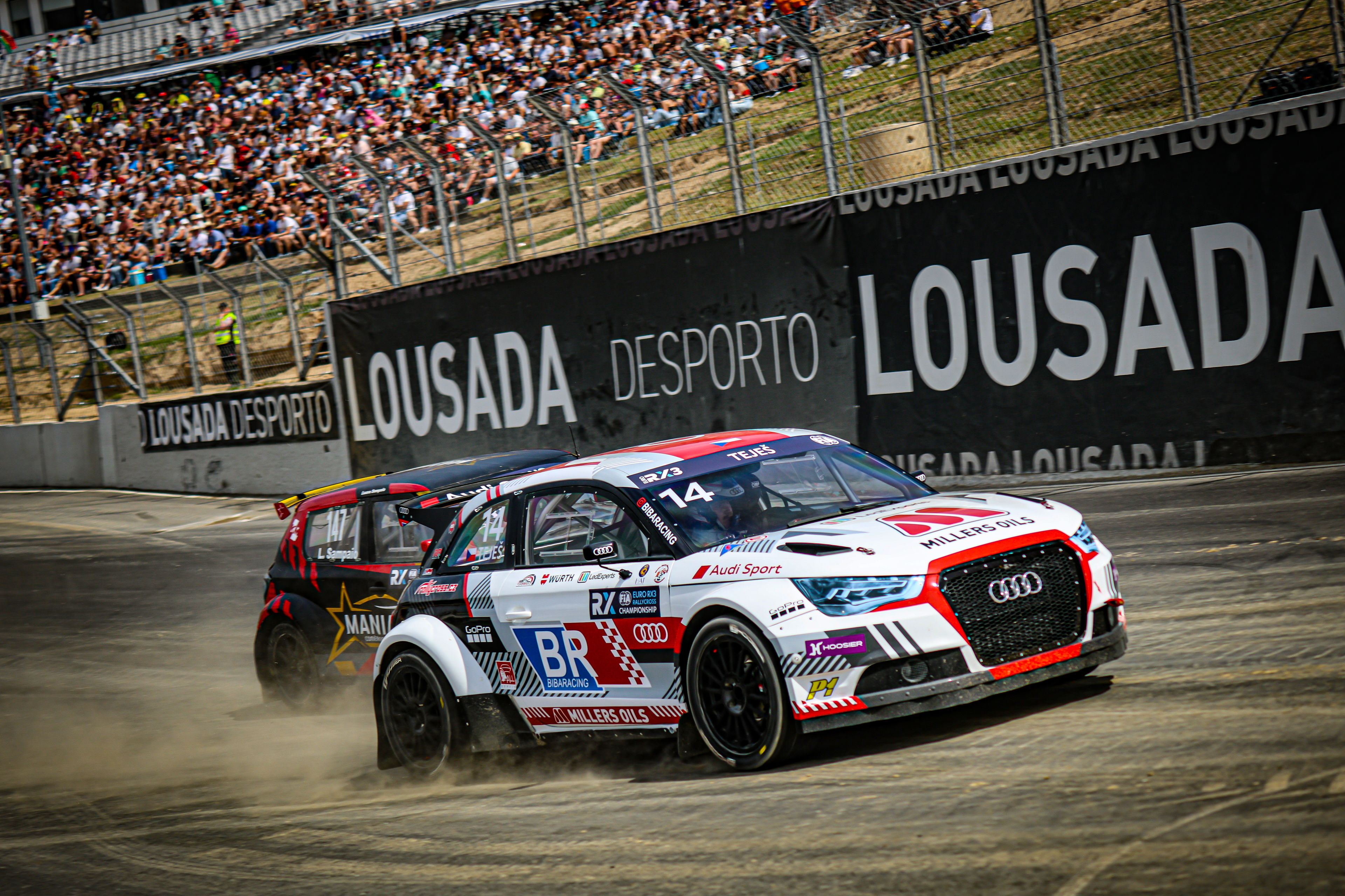 Libor Teješ leads Euro RX3 rival Leonel Sampaio at Lousada in Portugal in 2025