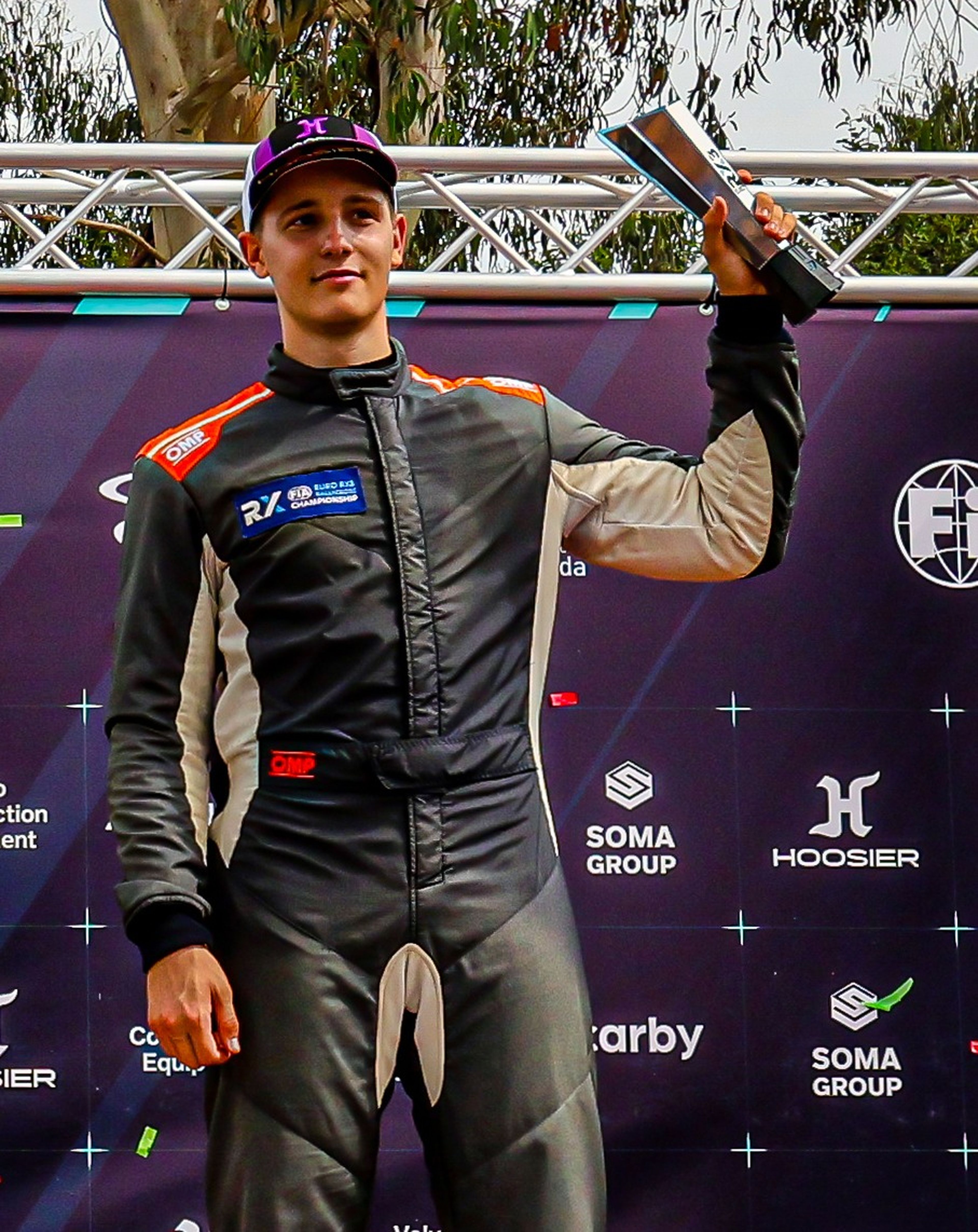 Sámuel Kovács on the Euro RX3 podium at Lousada in Portugal in 2025 (1)