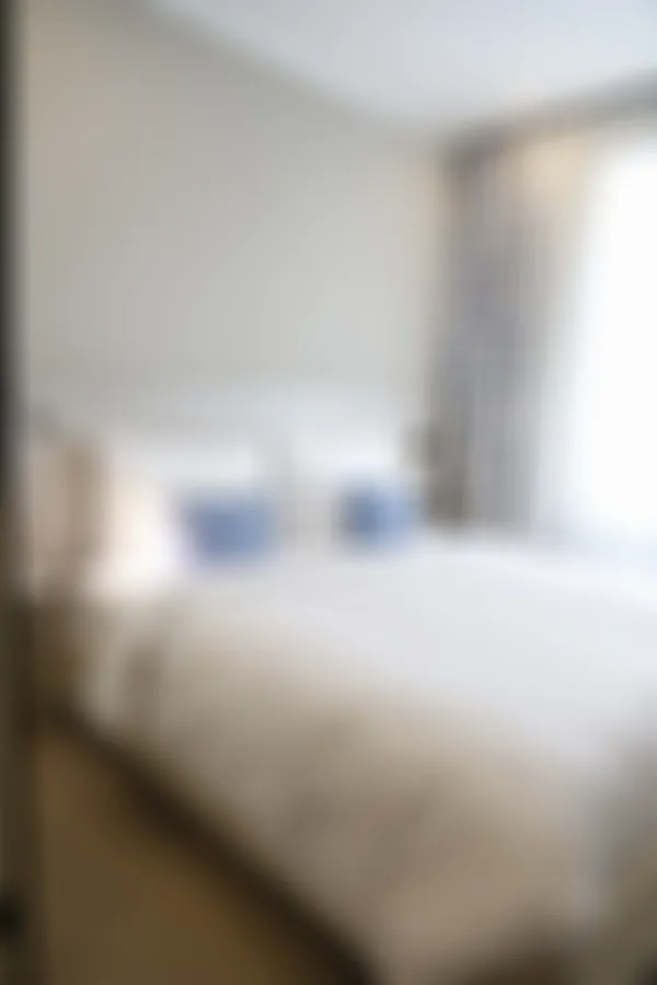 Two people bed hotel room