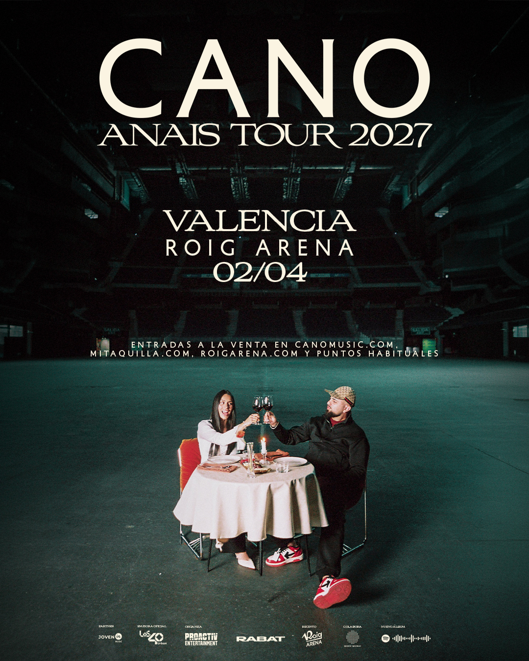 Cano Will Kick Off His “Anais Tour 2027” on April 2 at Roig Arena