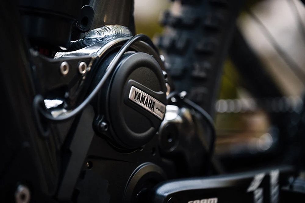 Detailaufnahme des Yamaha Mittelmotors am Lane-EX Rahmen