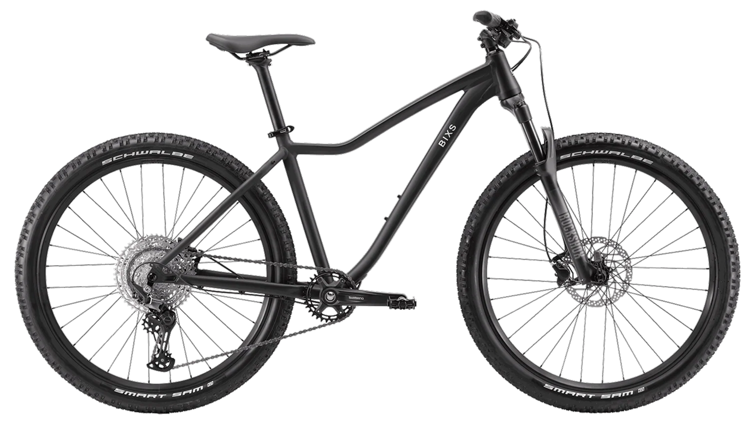 BIXS Splash 100 Hardtail Mountainbike in Anthrazit, Seitenansicht Freisteller