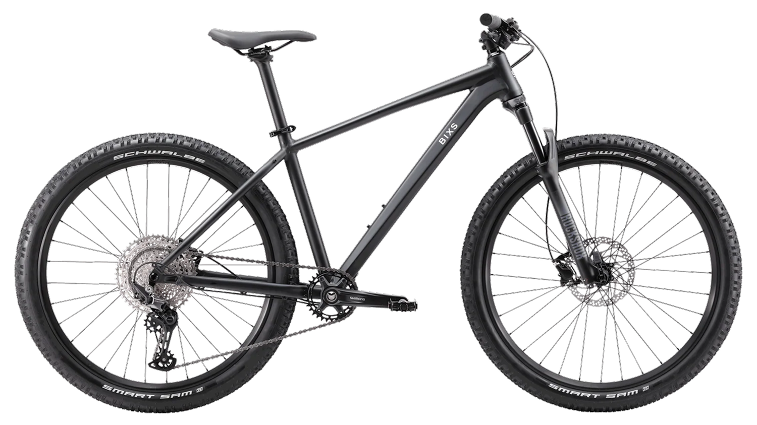 BIXS Storm 100 Hardtail Mountainbike in Schwarz, Seitenansicht Freisteller