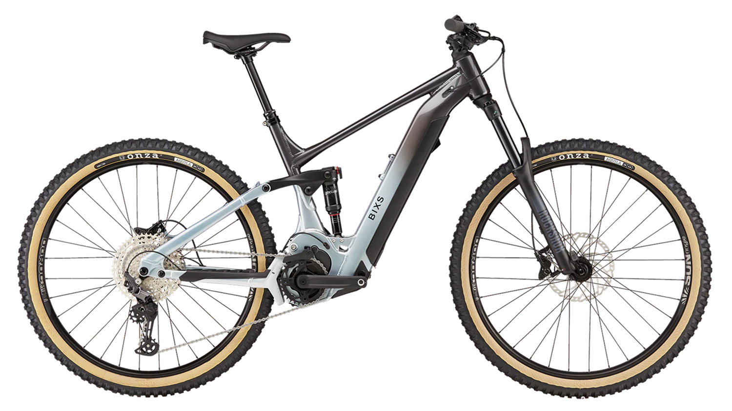BIXS Peak E E-Mountainbike in Seitenansicht auf weissem Hintergrund